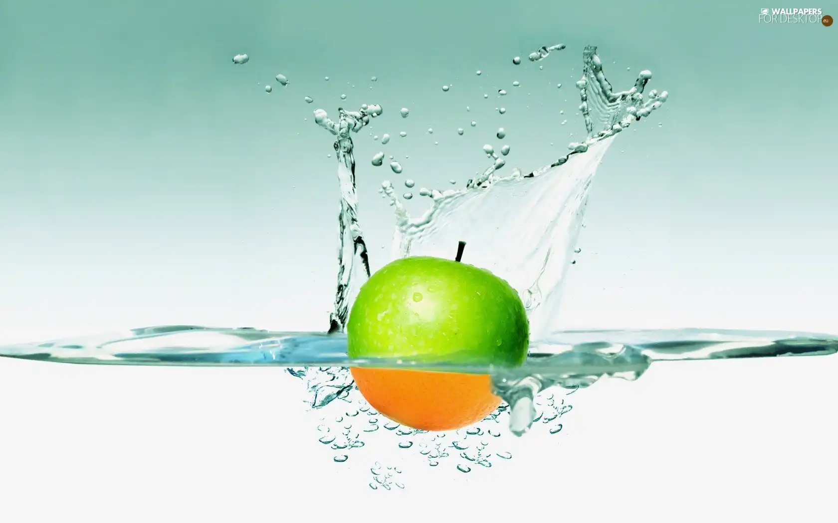 splash, Apple, water