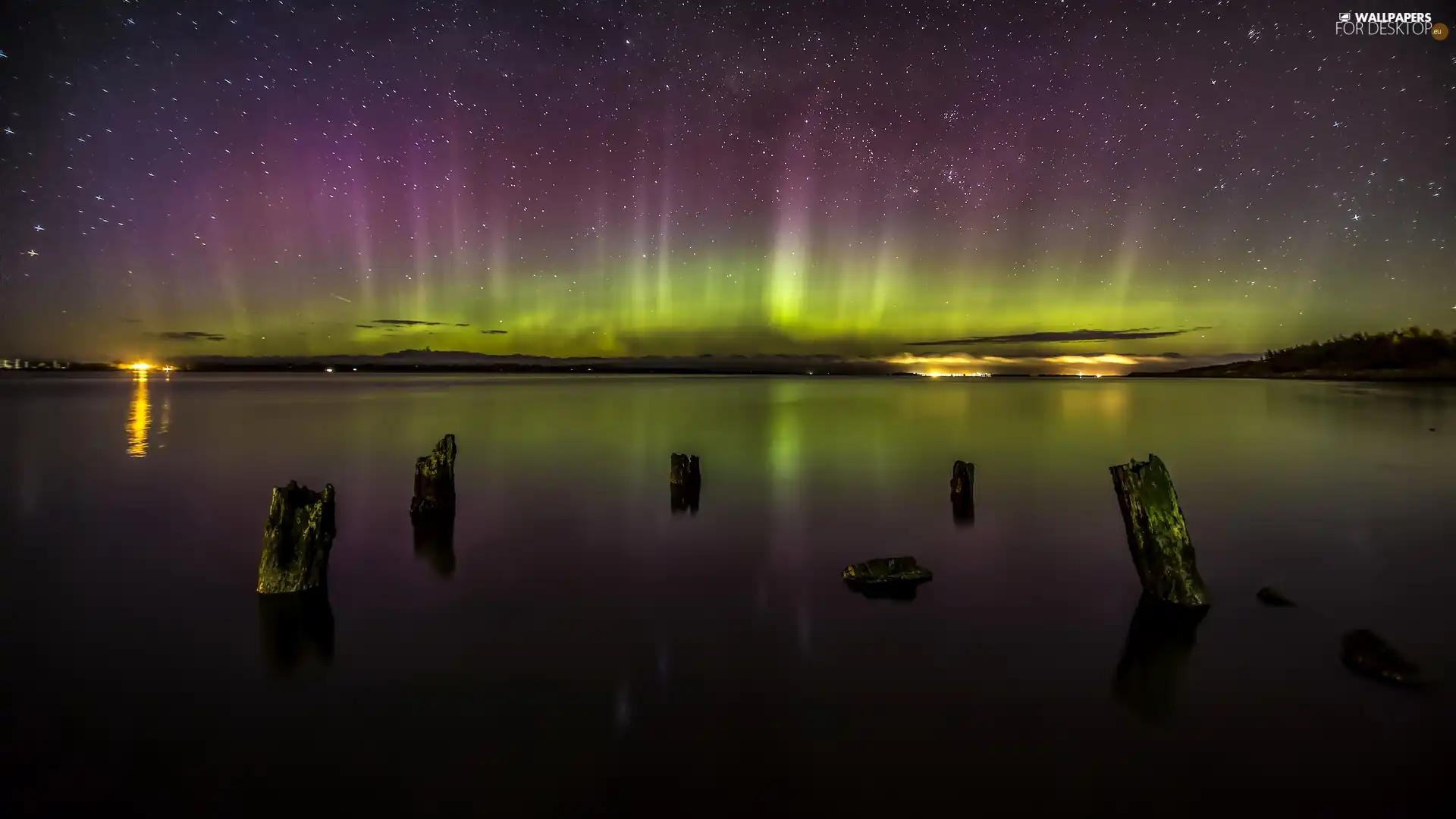 Northern Lights Lake, Night, star