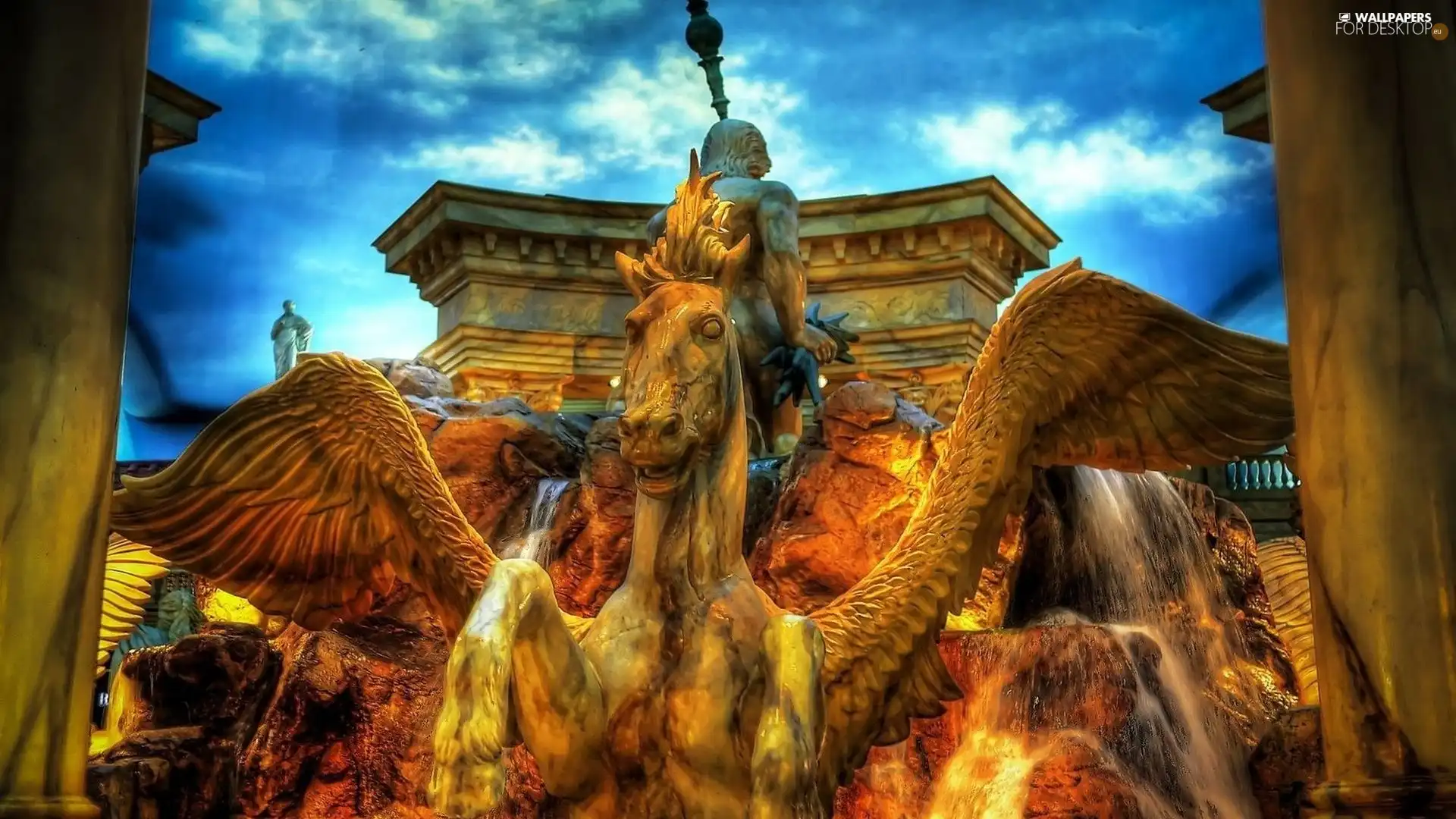 Pegasus, fountain, Statue monument