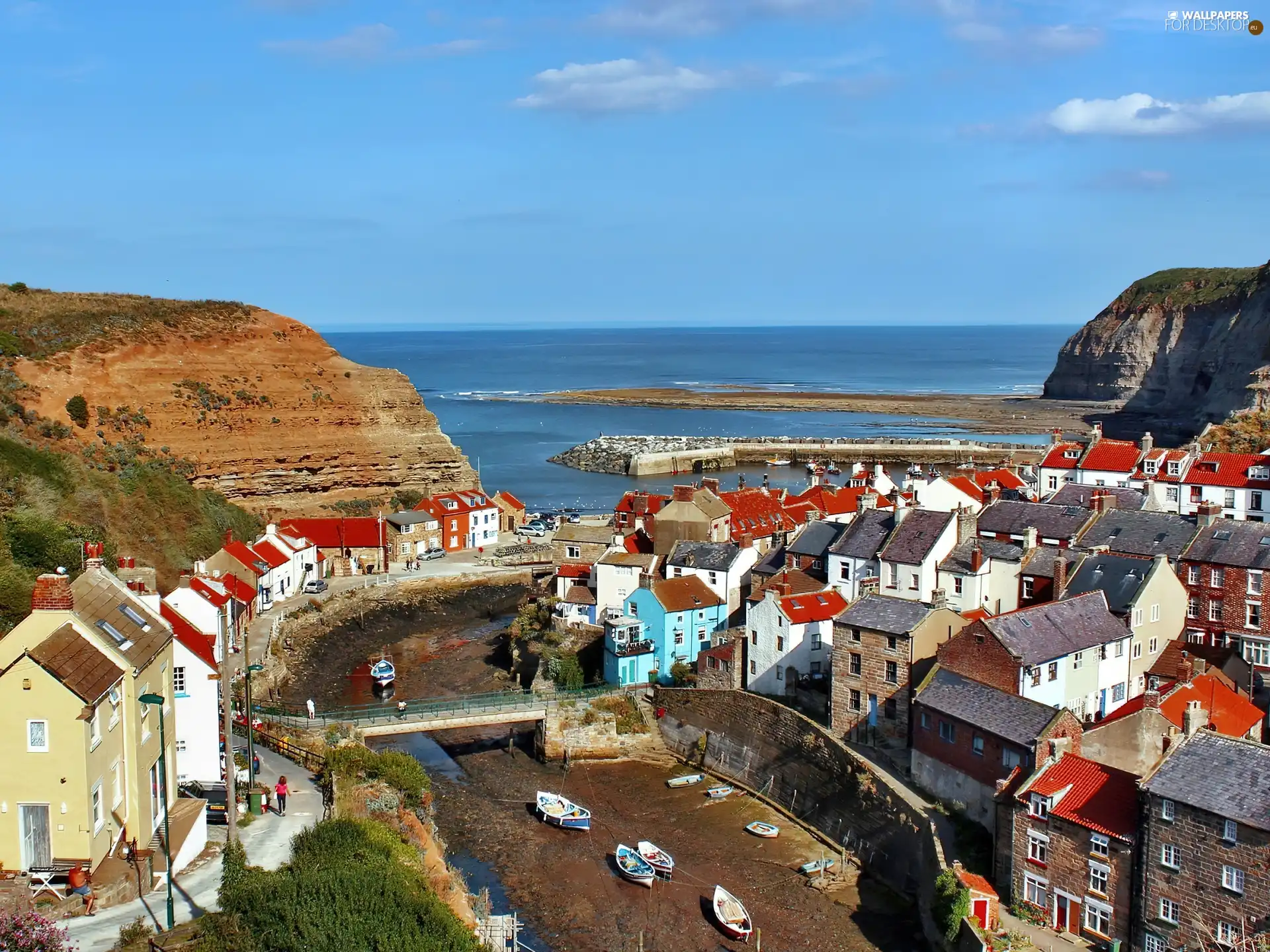 Stites, England, panorama, town, sea