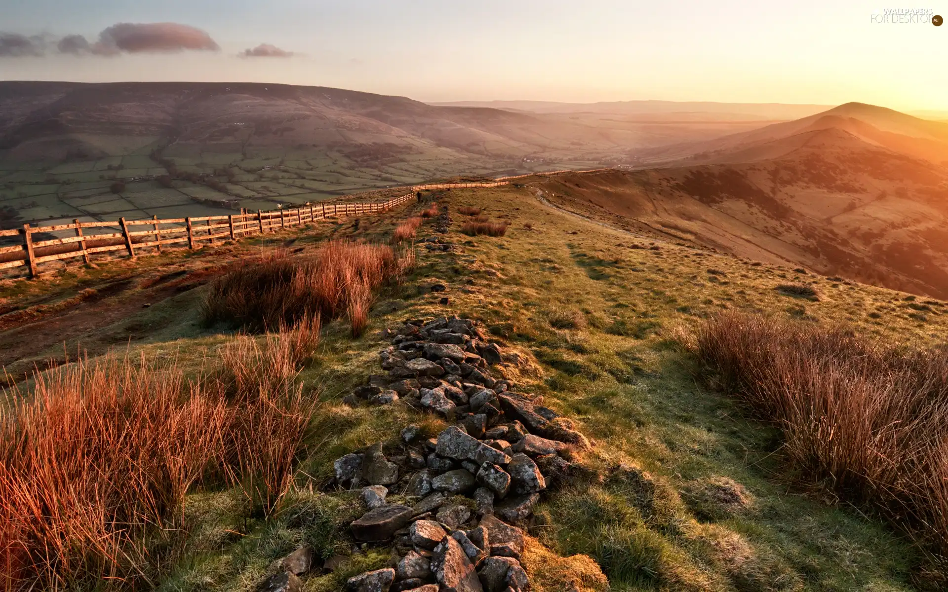 The Hills, fence, Stones, field