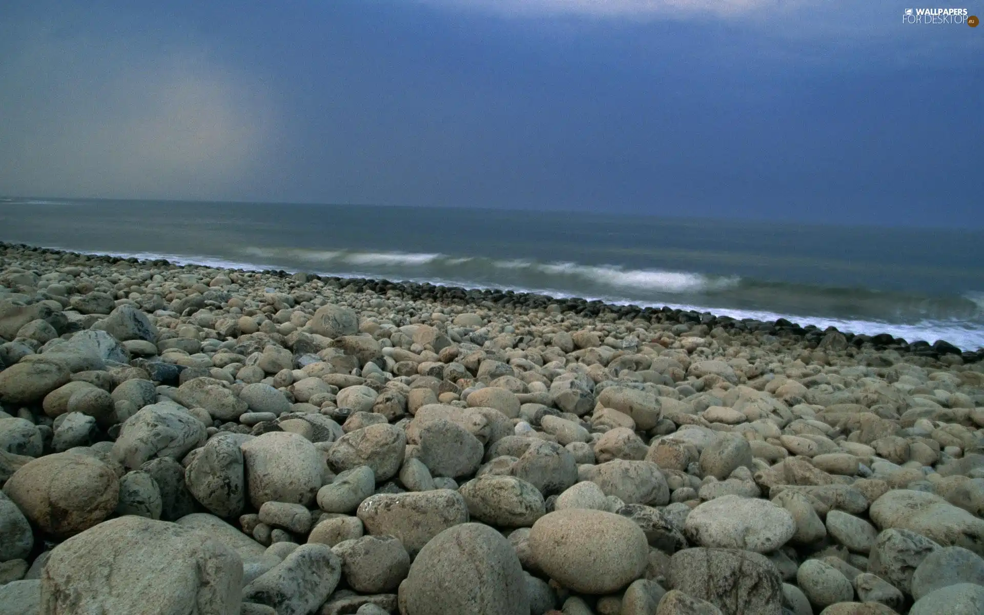 Stones, coast, Sea