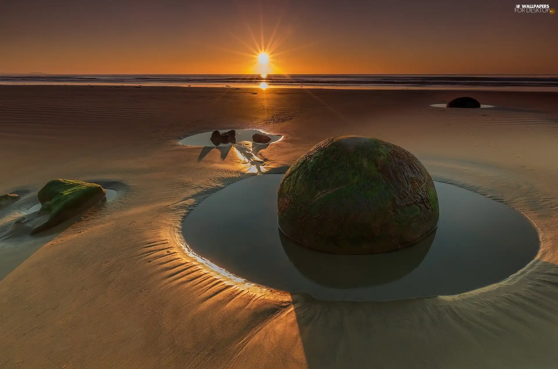 west, Beaches, Stones, sun