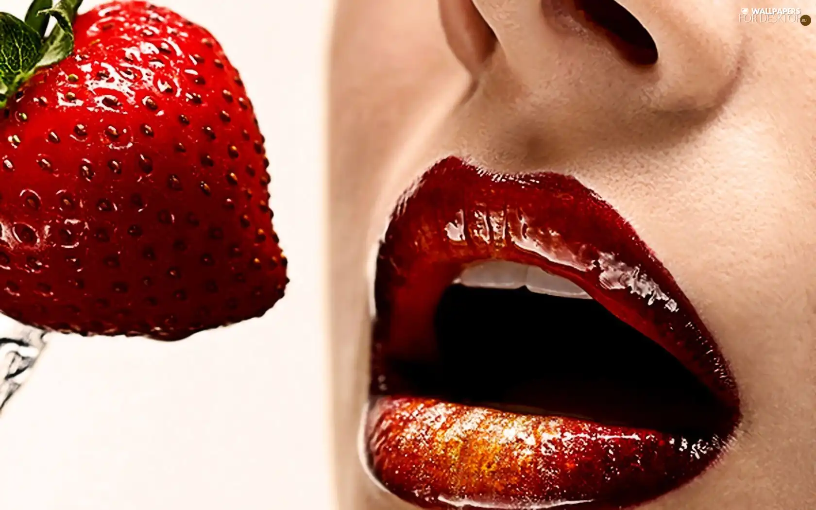 lips, lipstick, Strawberry, red hot