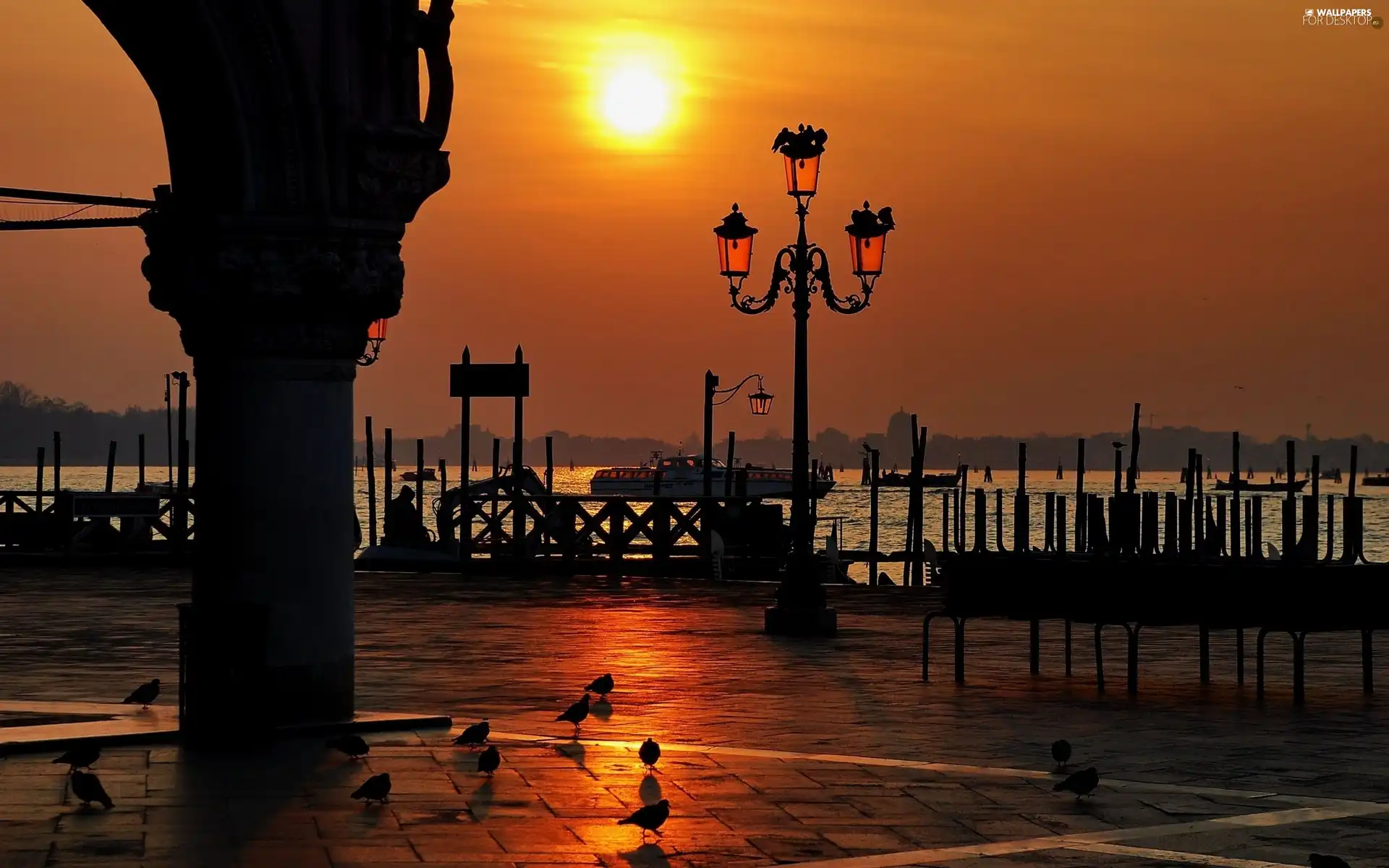 sun, Lighthouse, River, west, promenade