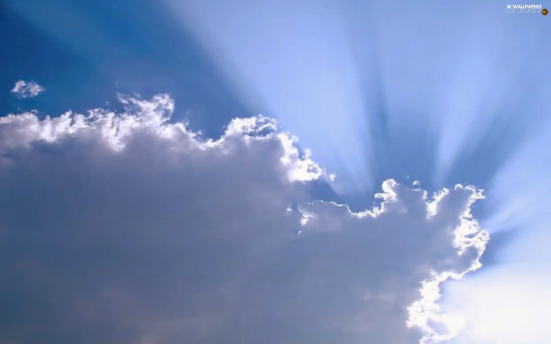 sun, rays, Sky, hidden, clouds