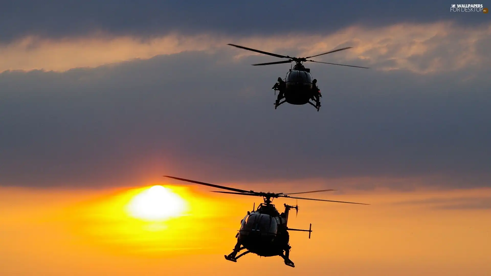 sun, helicopters, west