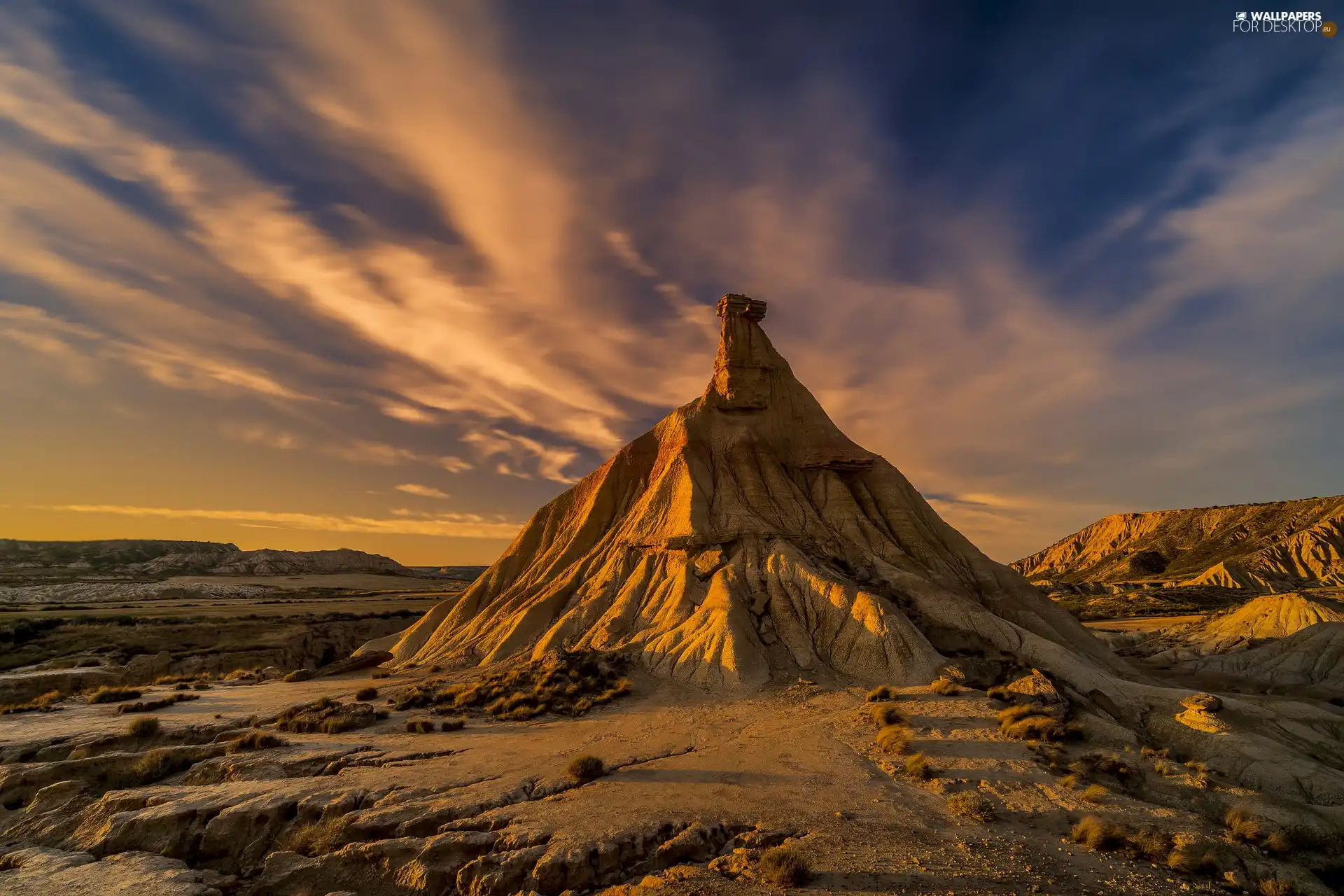 Sunrise, Desert, Rocks