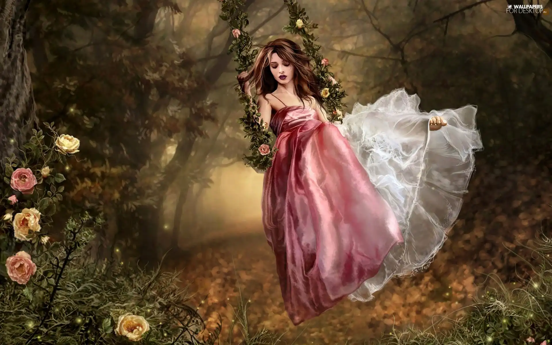 girl, ballroom, Swing, Dress