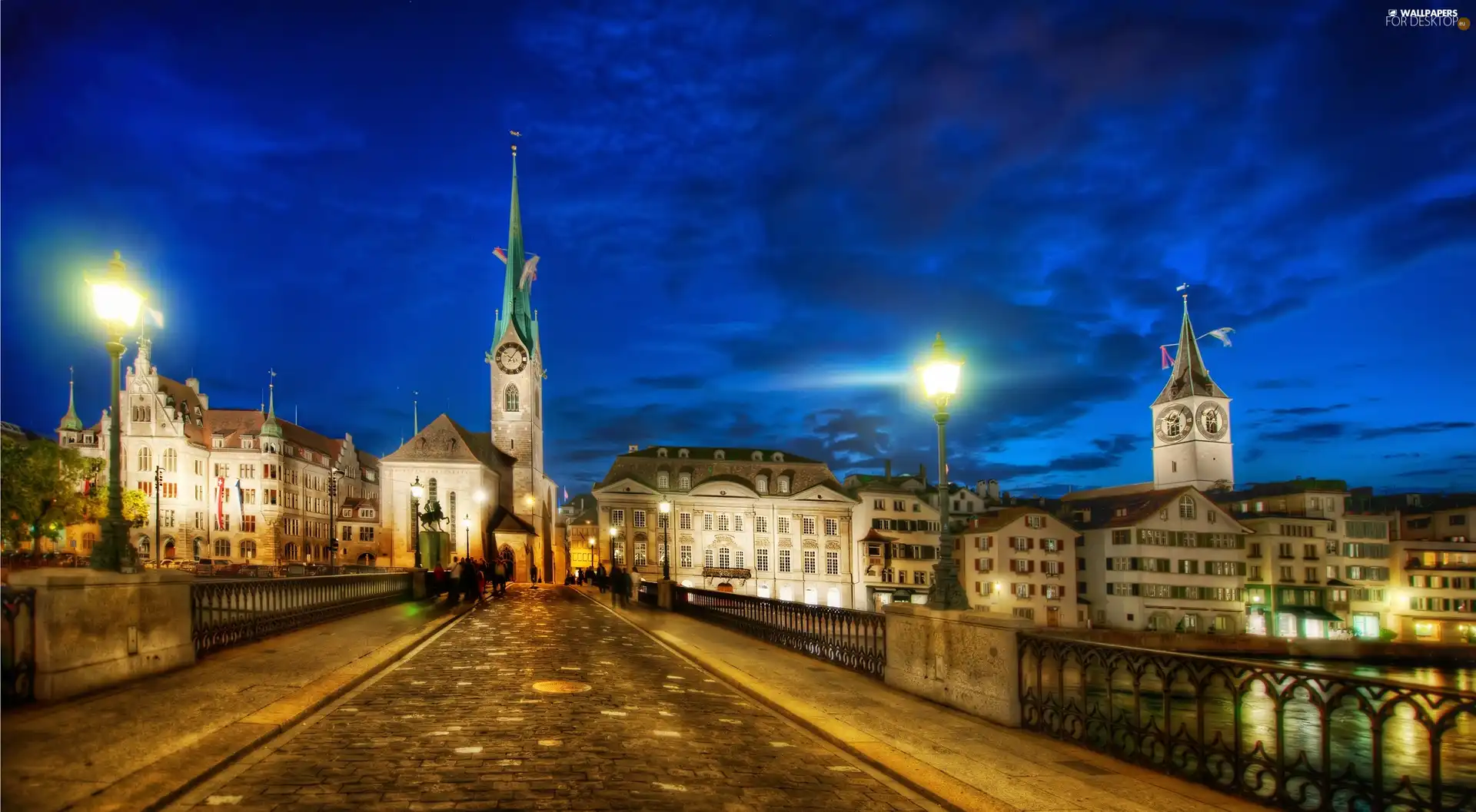 bridge, Zurich, Switzerland, Town