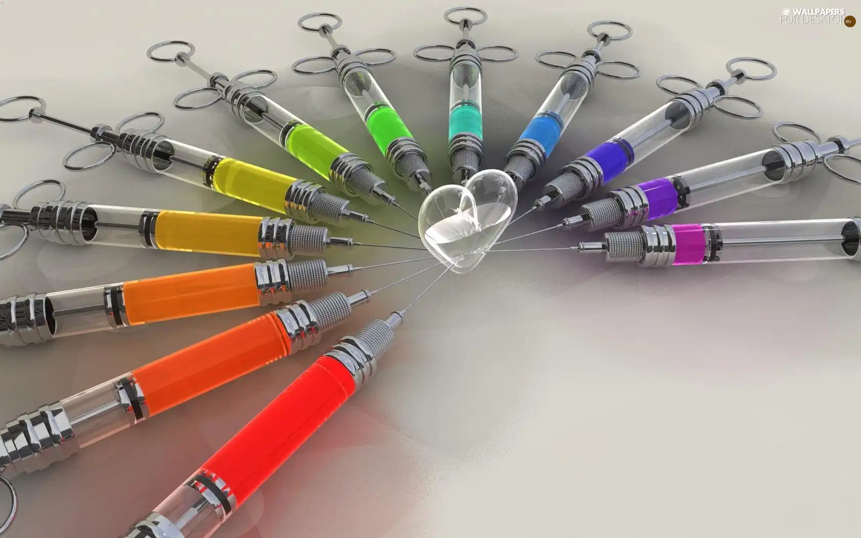 Syringes, Heart, color