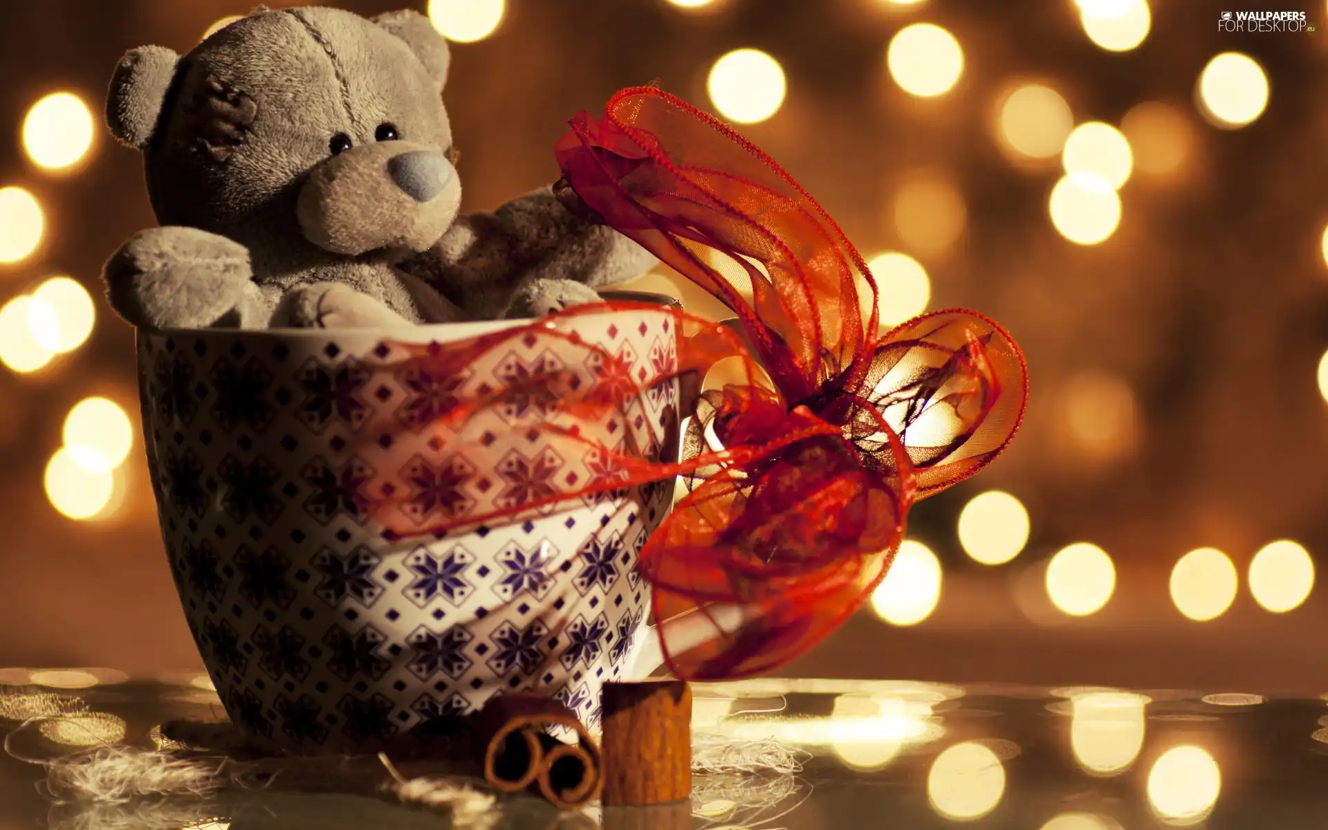 Cup, Plush, teddy bear