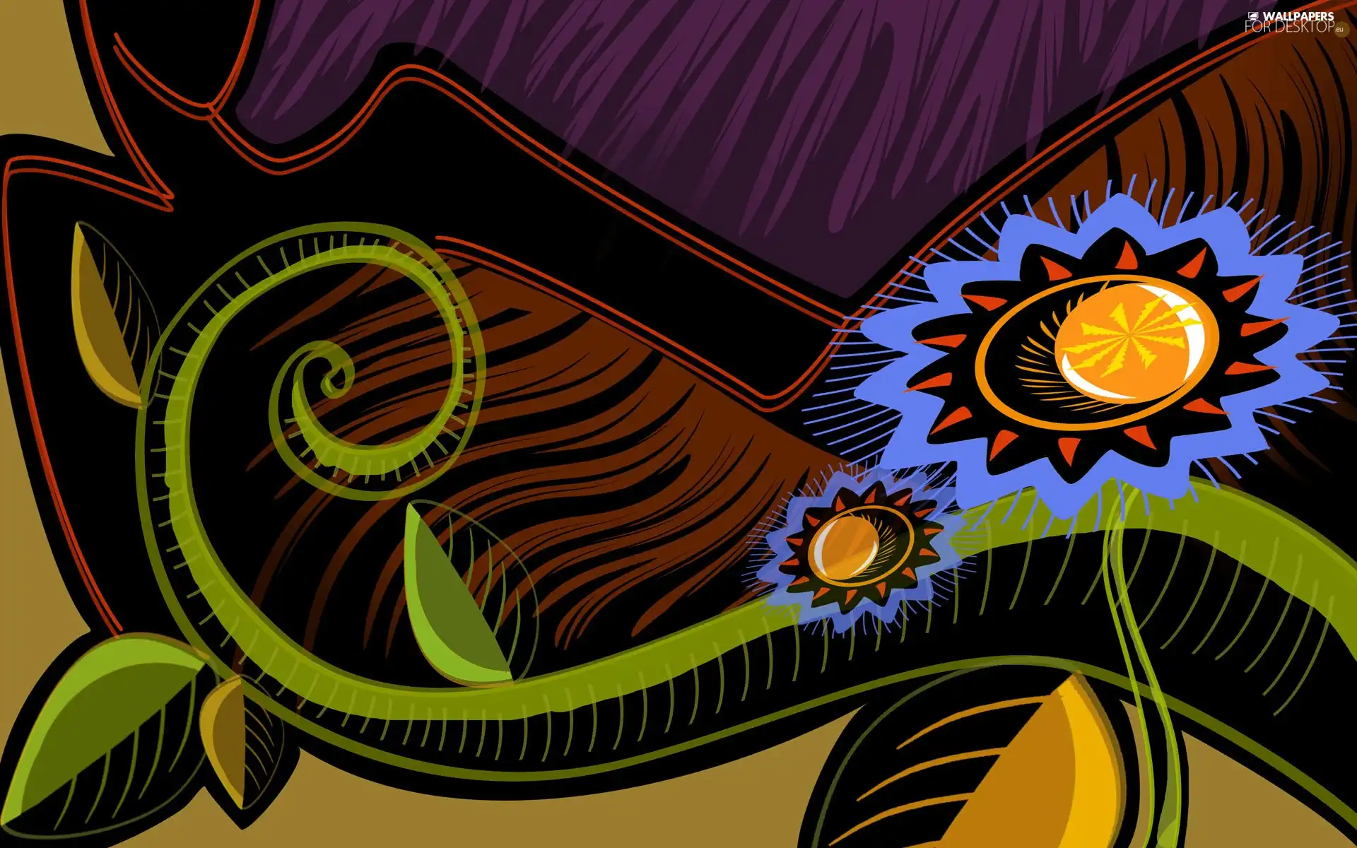 fancy, flourishes, texture, Flowers