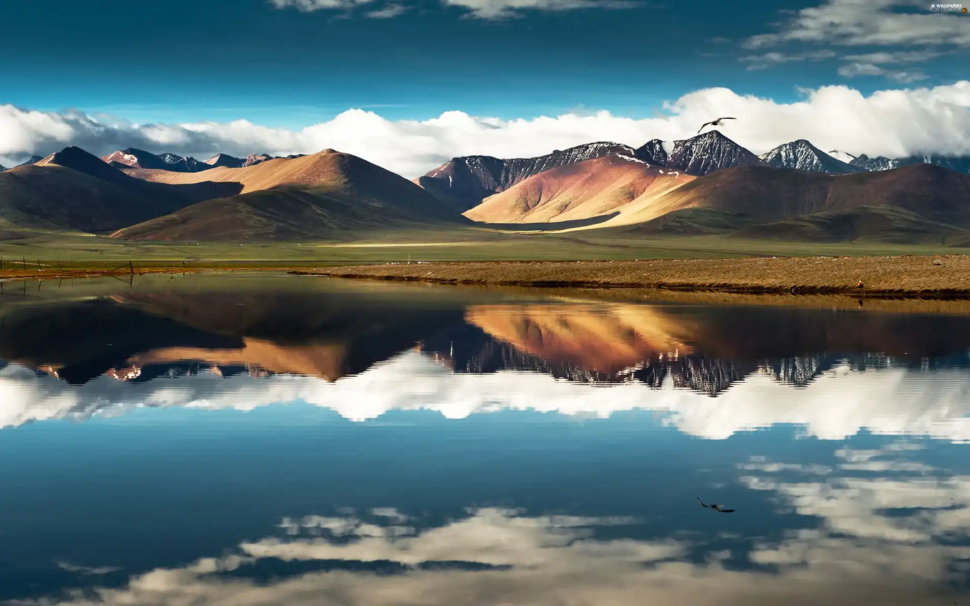 reflection, lake, The Hills