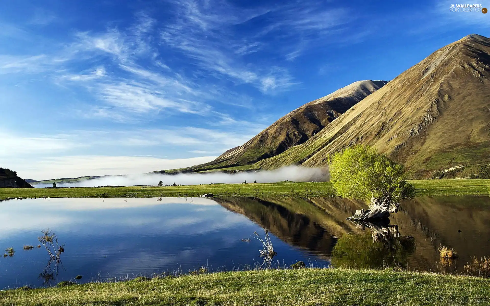 Sky, lake, The Hills