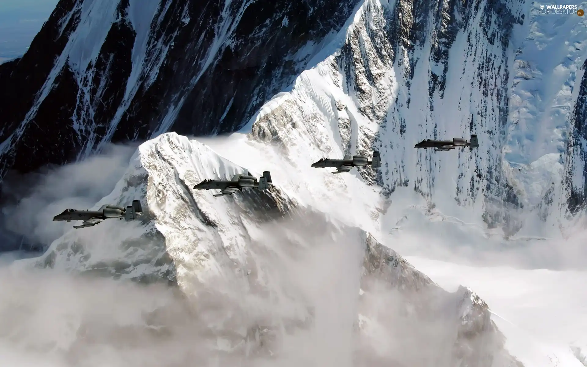 Planes, winter, Thunderbolt A-10, Mountains