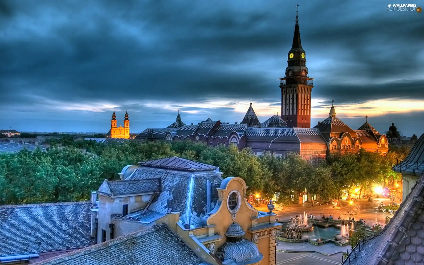 town hall, chair, Subotica, Serbia, Town