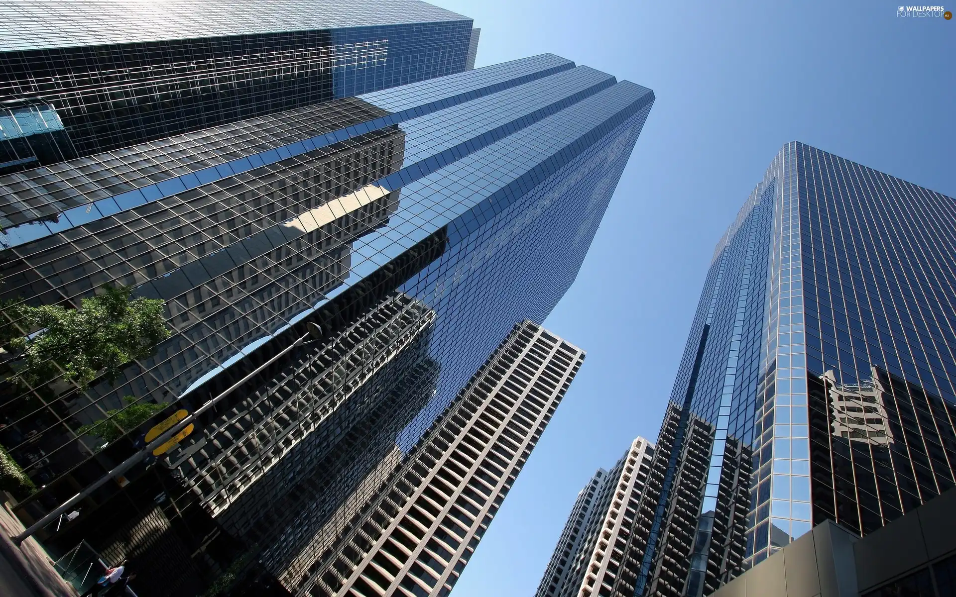 Town, skyscrapers, clouds