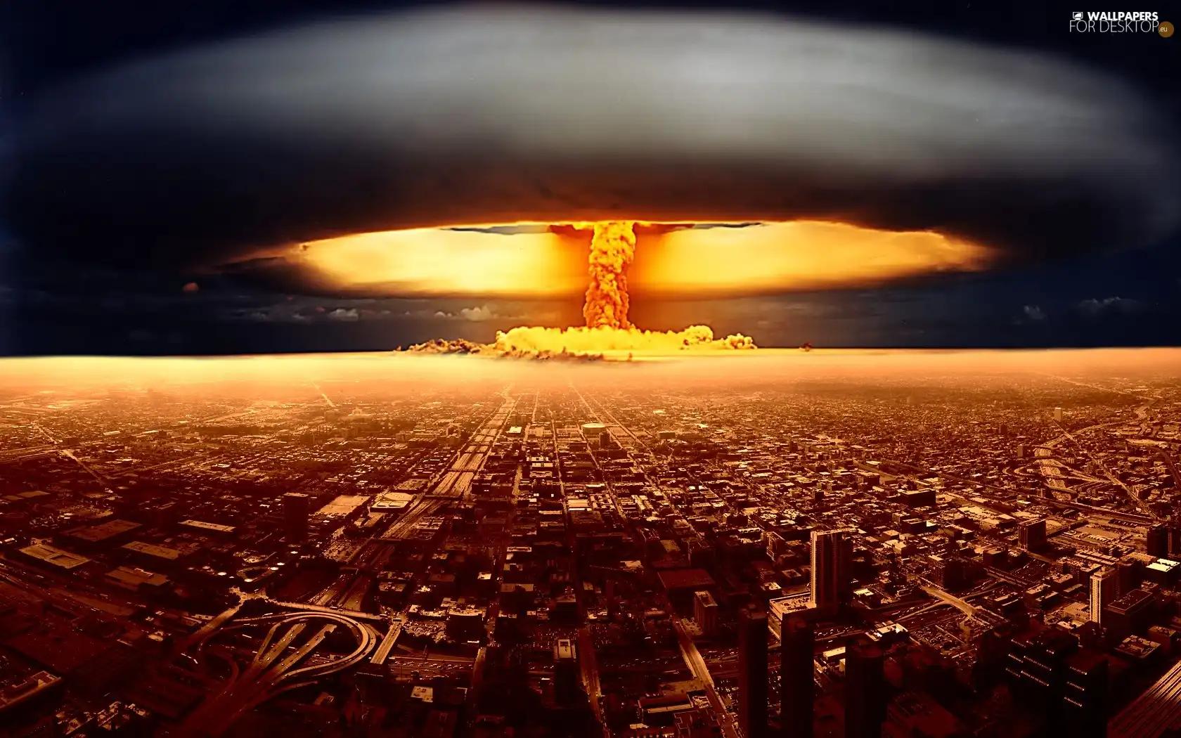 explosion, Atomic, Town, Bombs