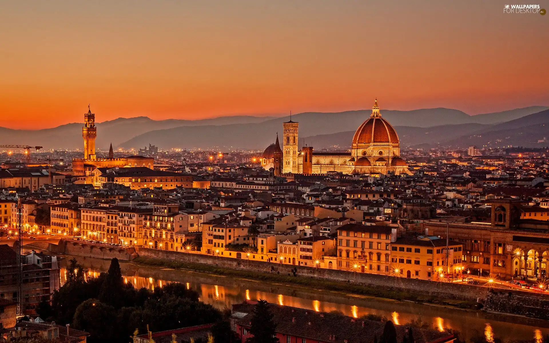 town, Italy, Florence, panorama, chair
