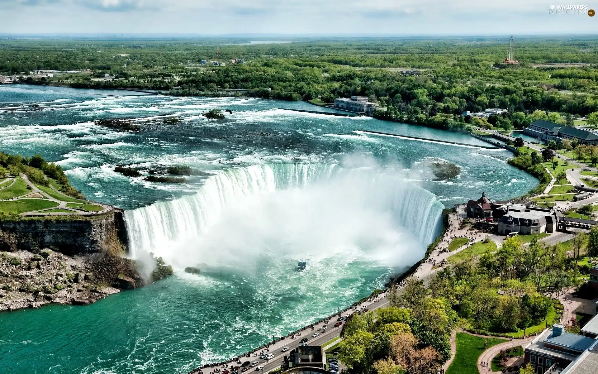 waterfall, River, Town, Niagara Falls