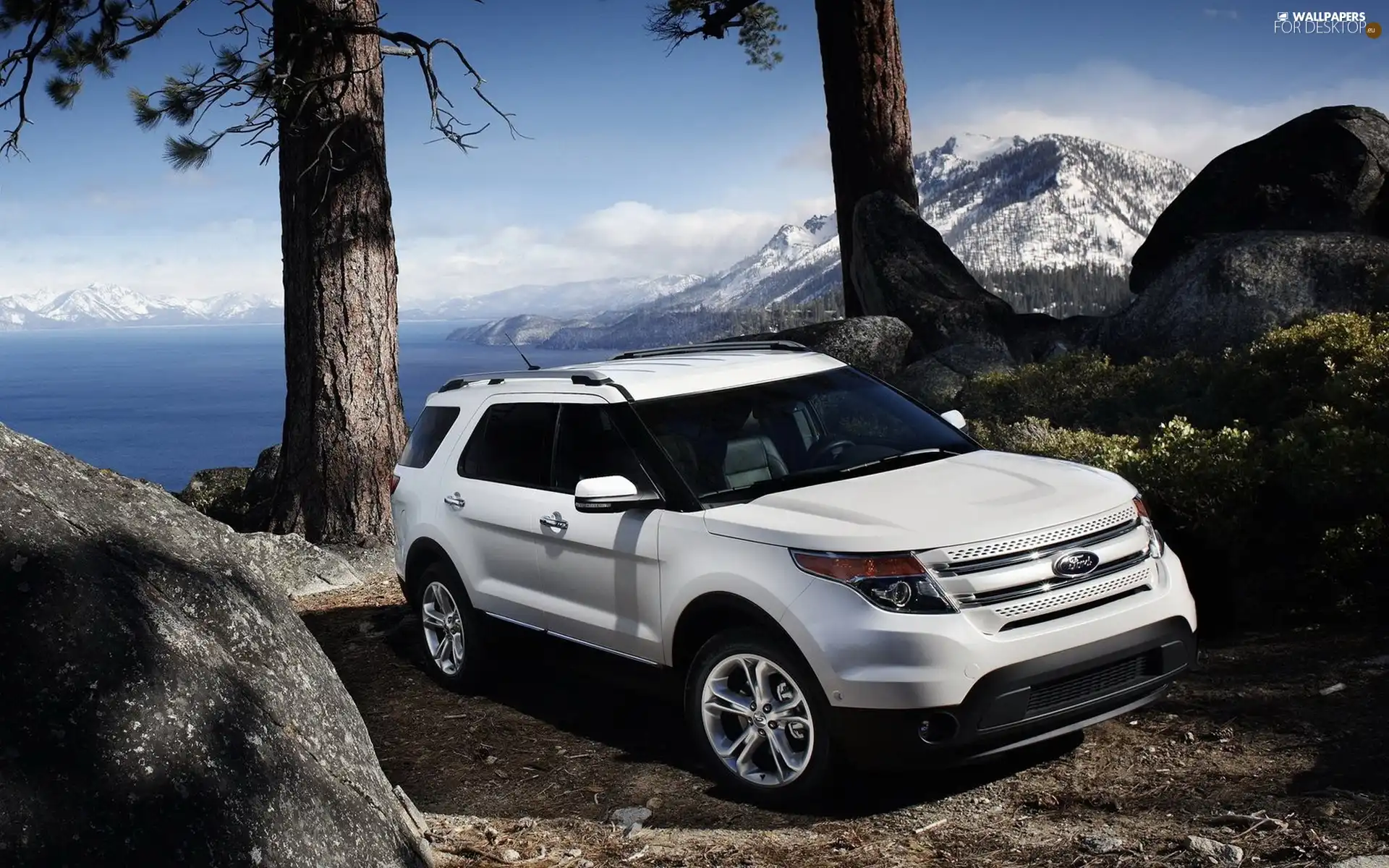 trees, viewes, Mountains, rocks, Ford Explorer