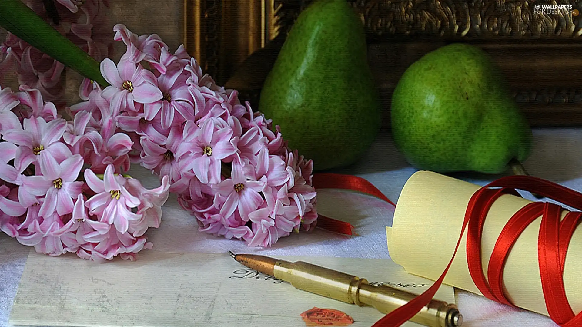 pen, Hyacinths, truck concrete mixer