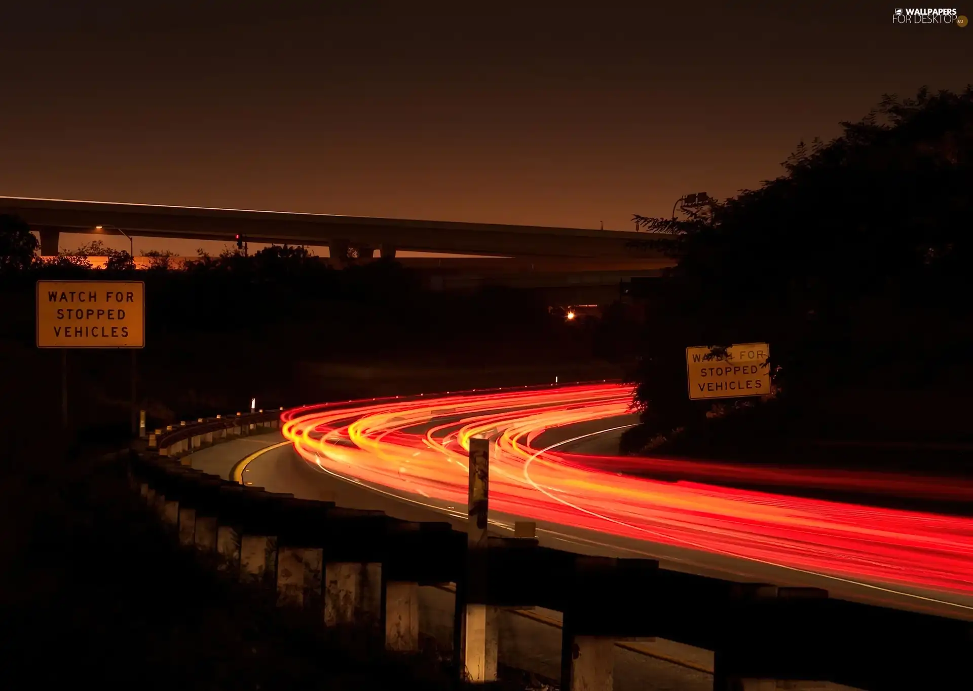 turn, freeway, Night