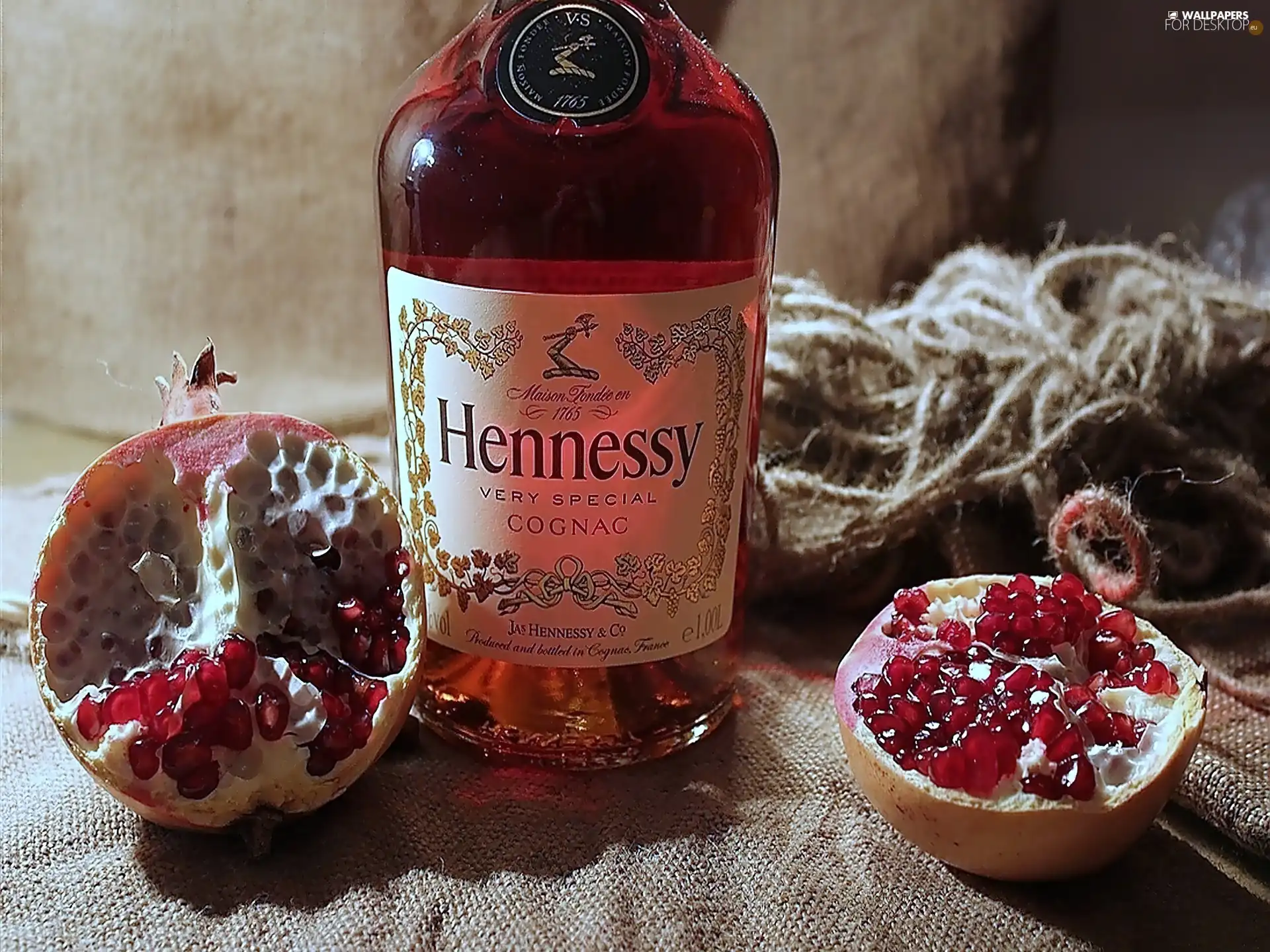 cognac, grenades, twine, Hennessy
