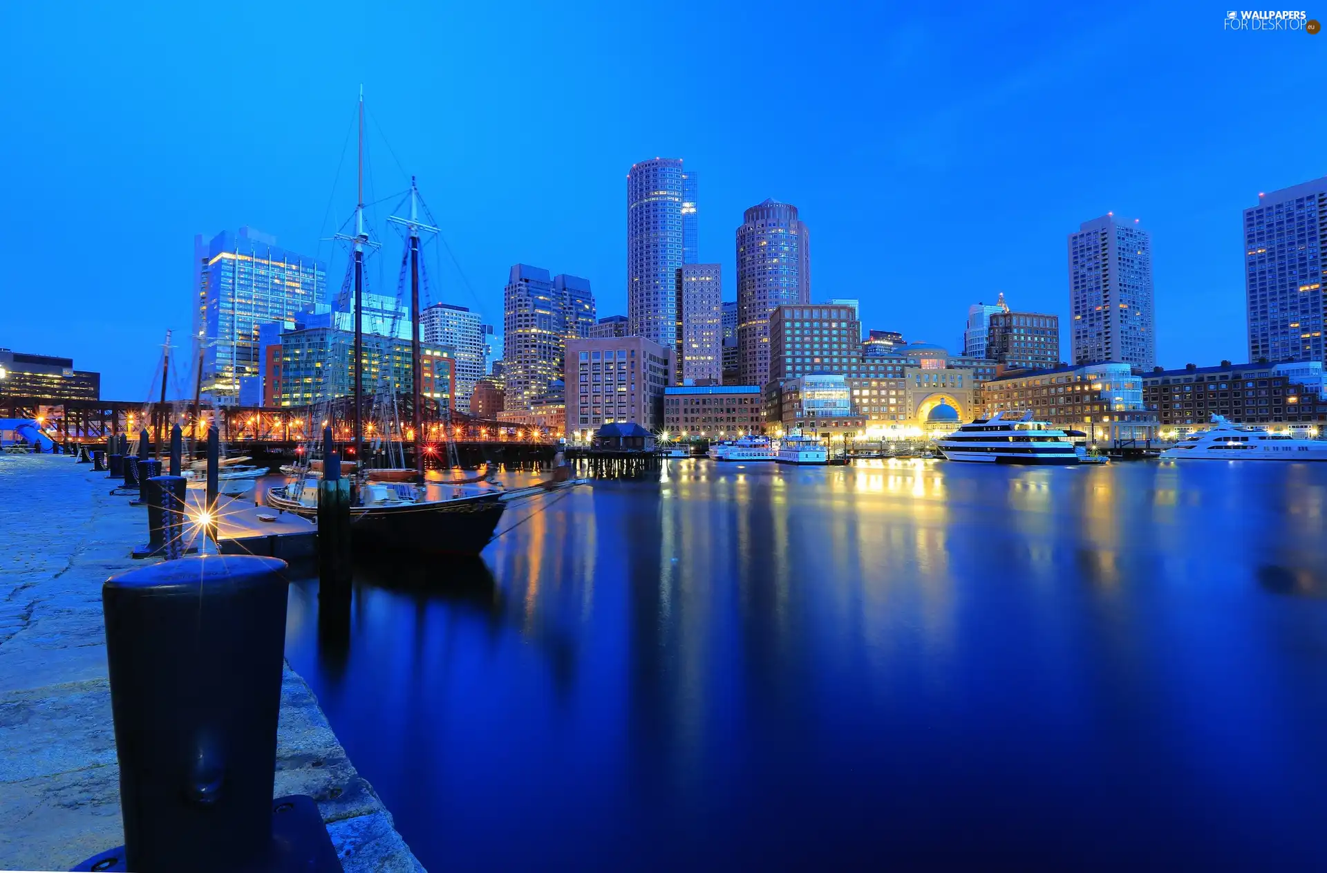 USA, Boston, port