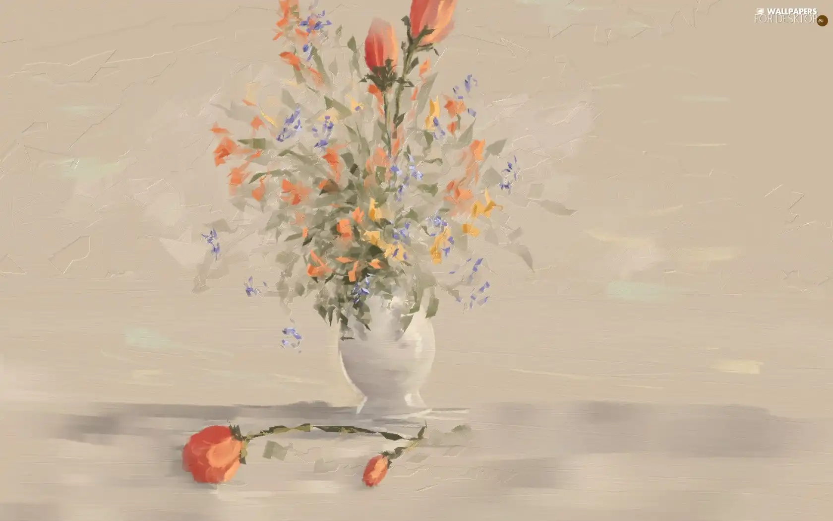 picture, bouquet, Vase, Flowers