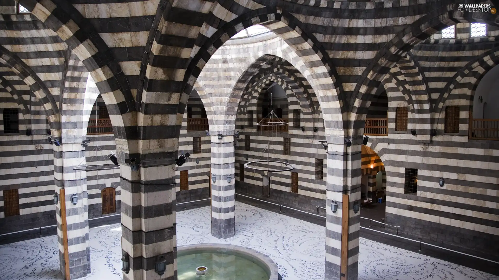 interior, Column, Vaults, castle