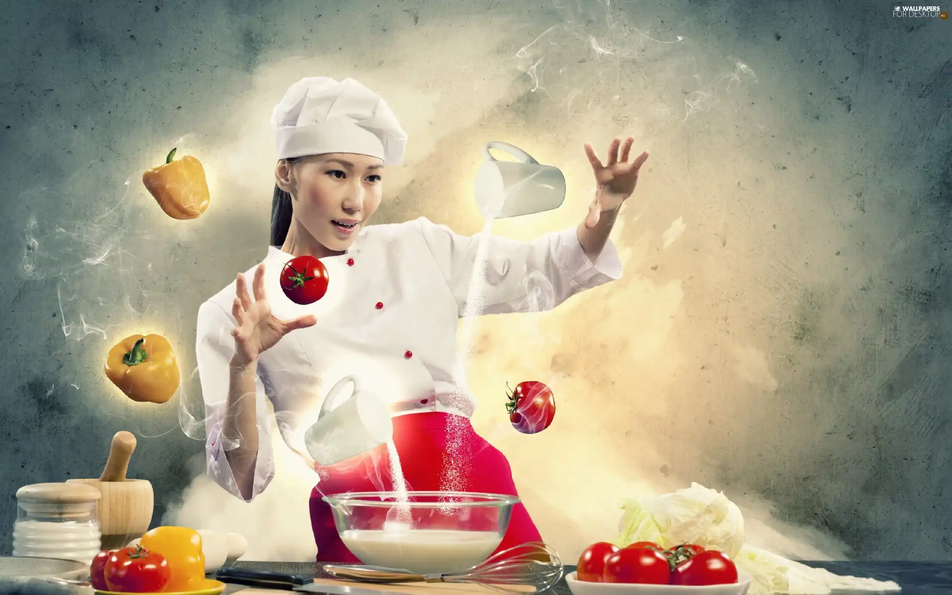 vegetables, Women, cook