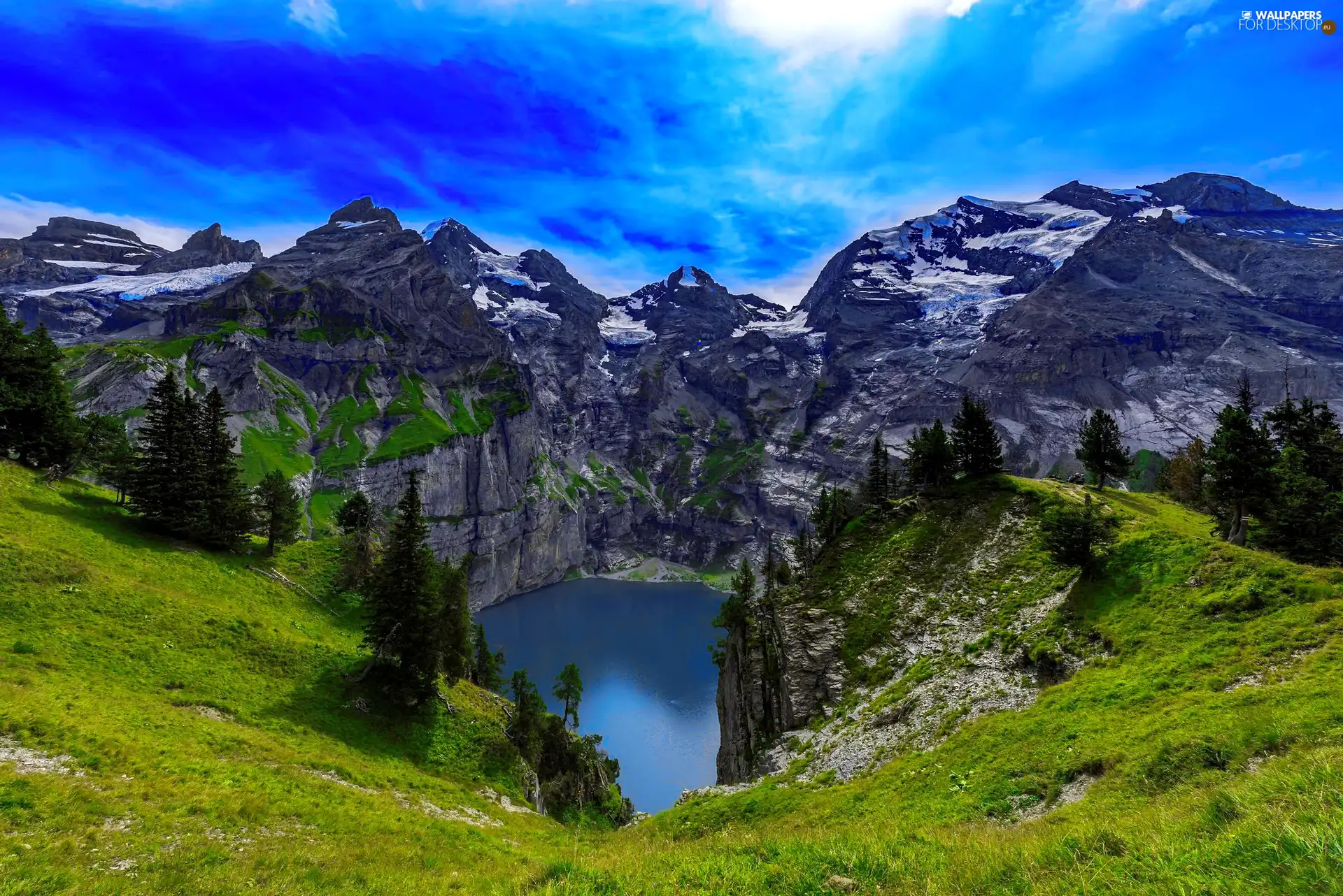 Mountains, trees, viewes, lake