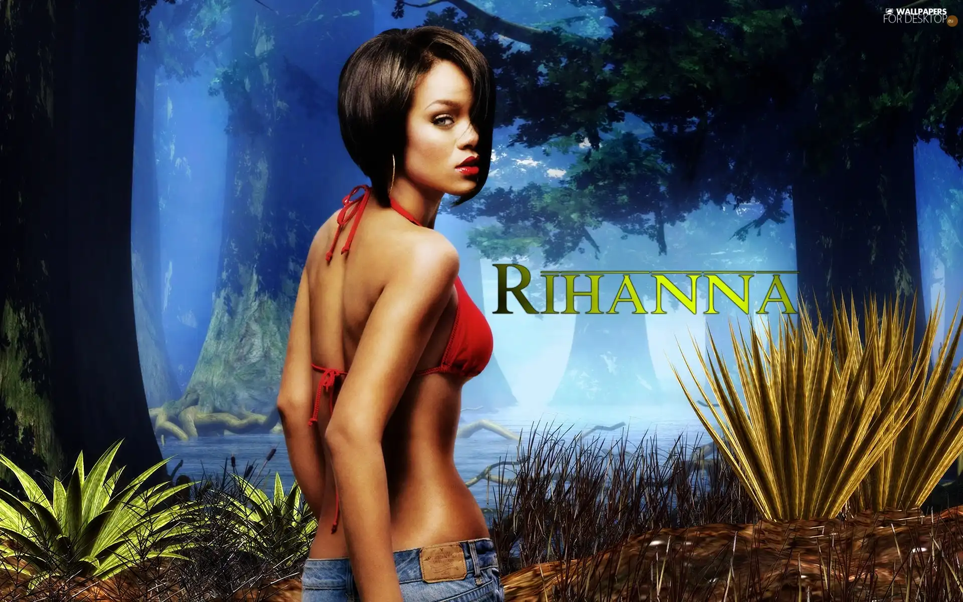 Rihanna, trees, viewes, songster