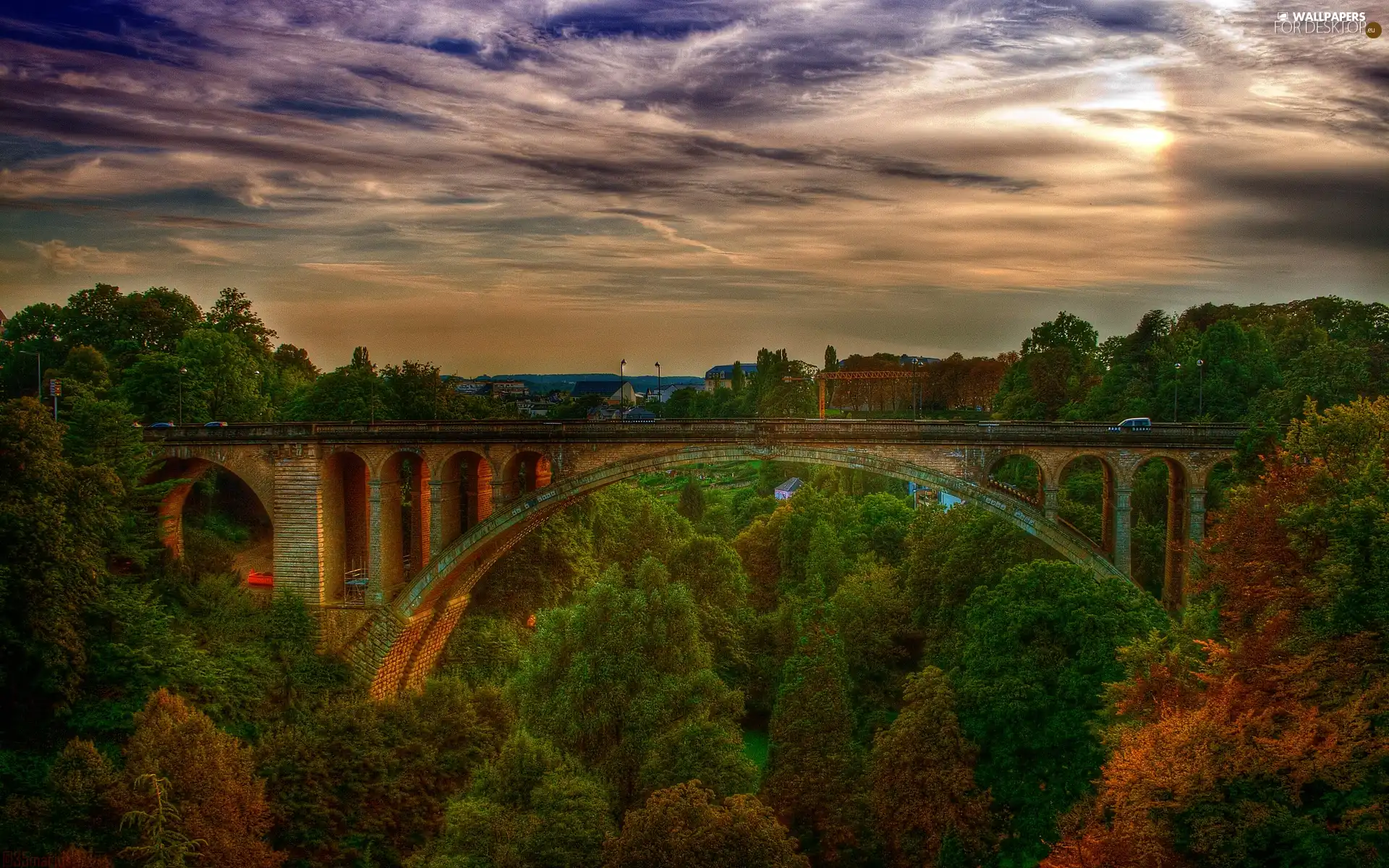 Sky, trees, viewes, bridge