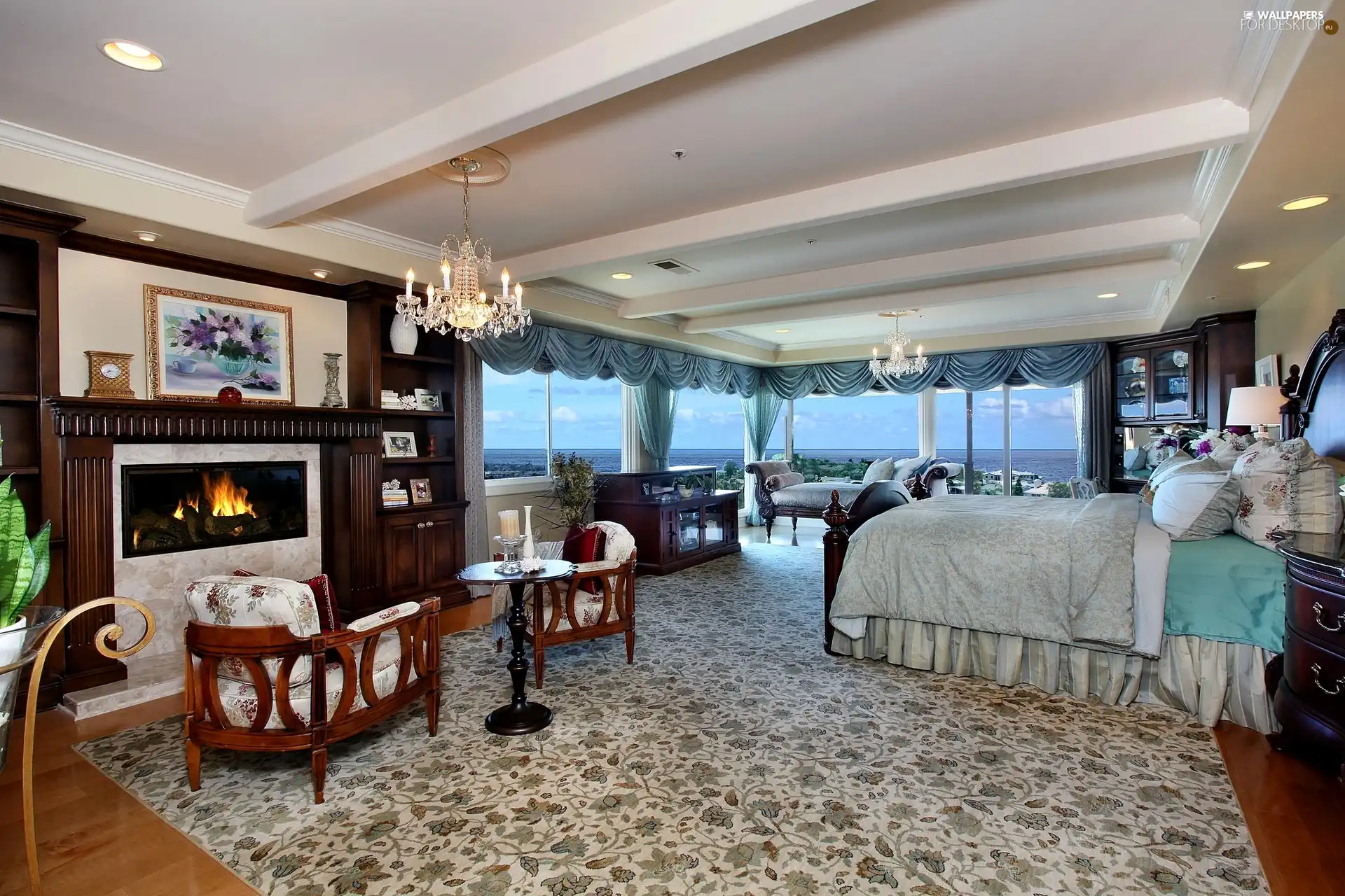 sea, Beautiful Bedroom, Viewing Windows