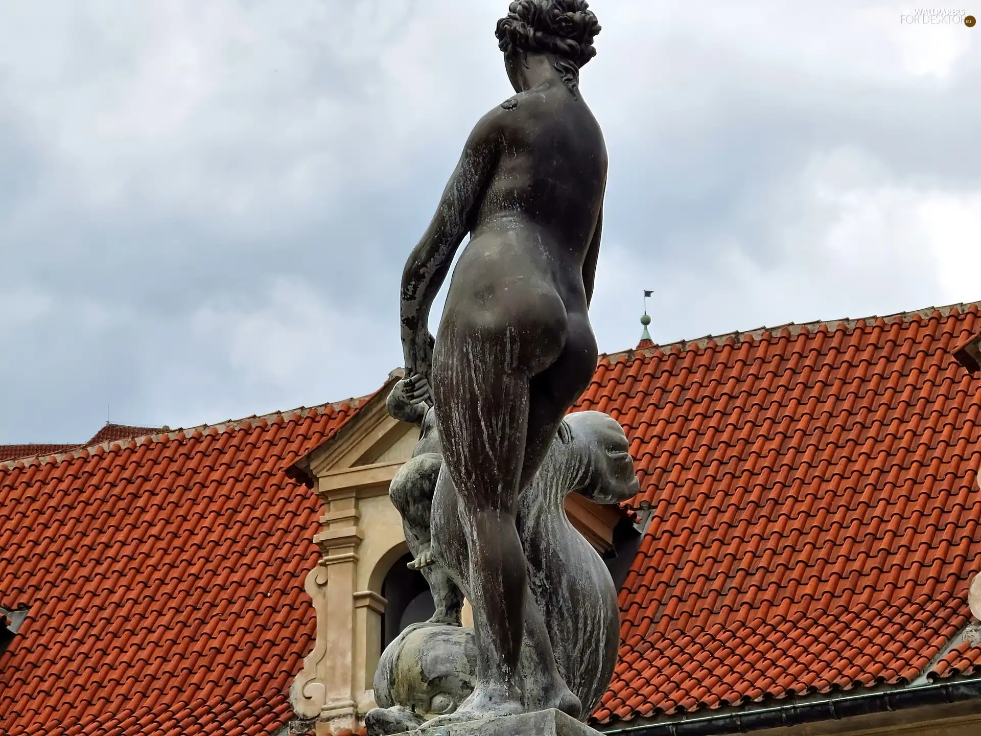 Prague, Monument, Wallenstein Gardens, Statue monument