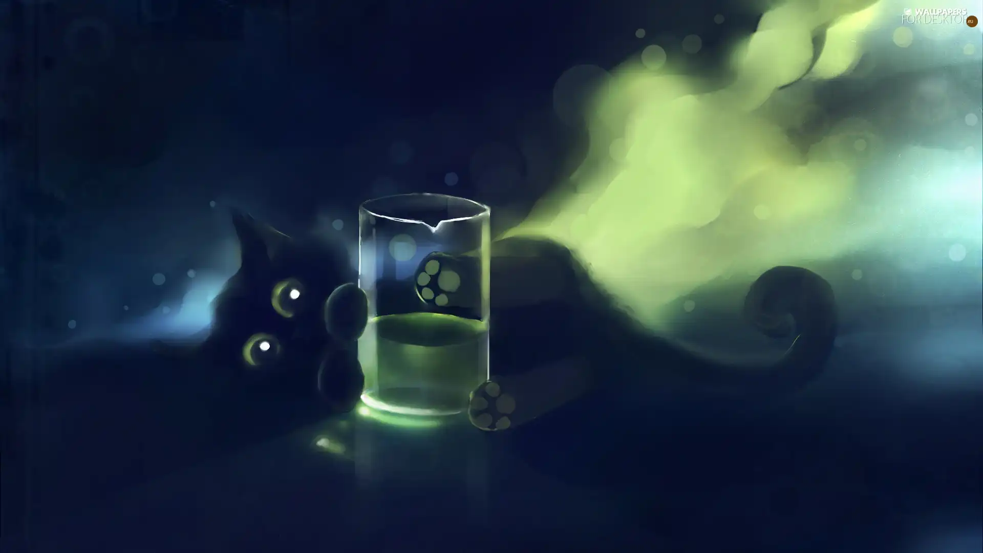 water, cat, cup