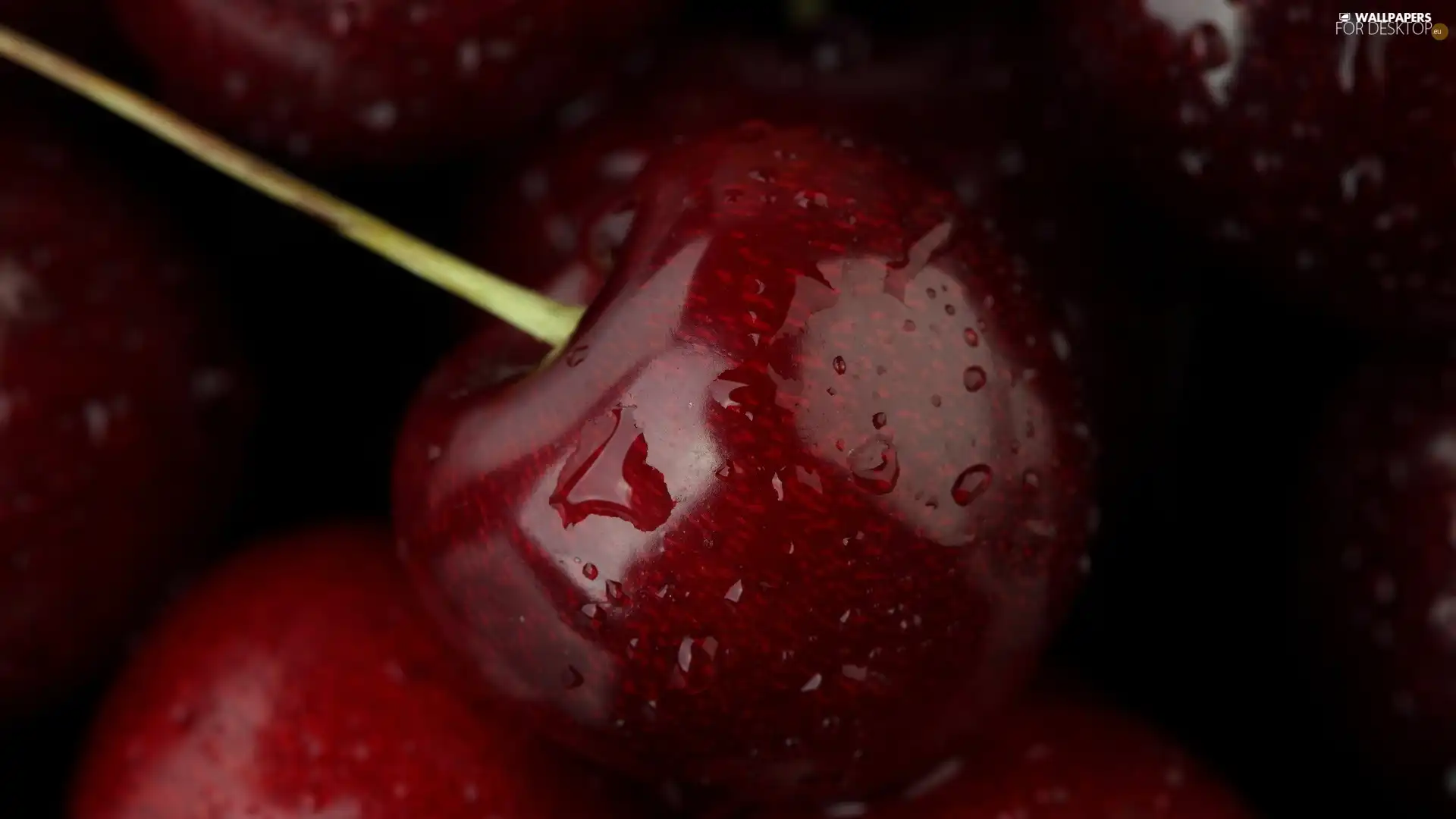 water, cherries, drops