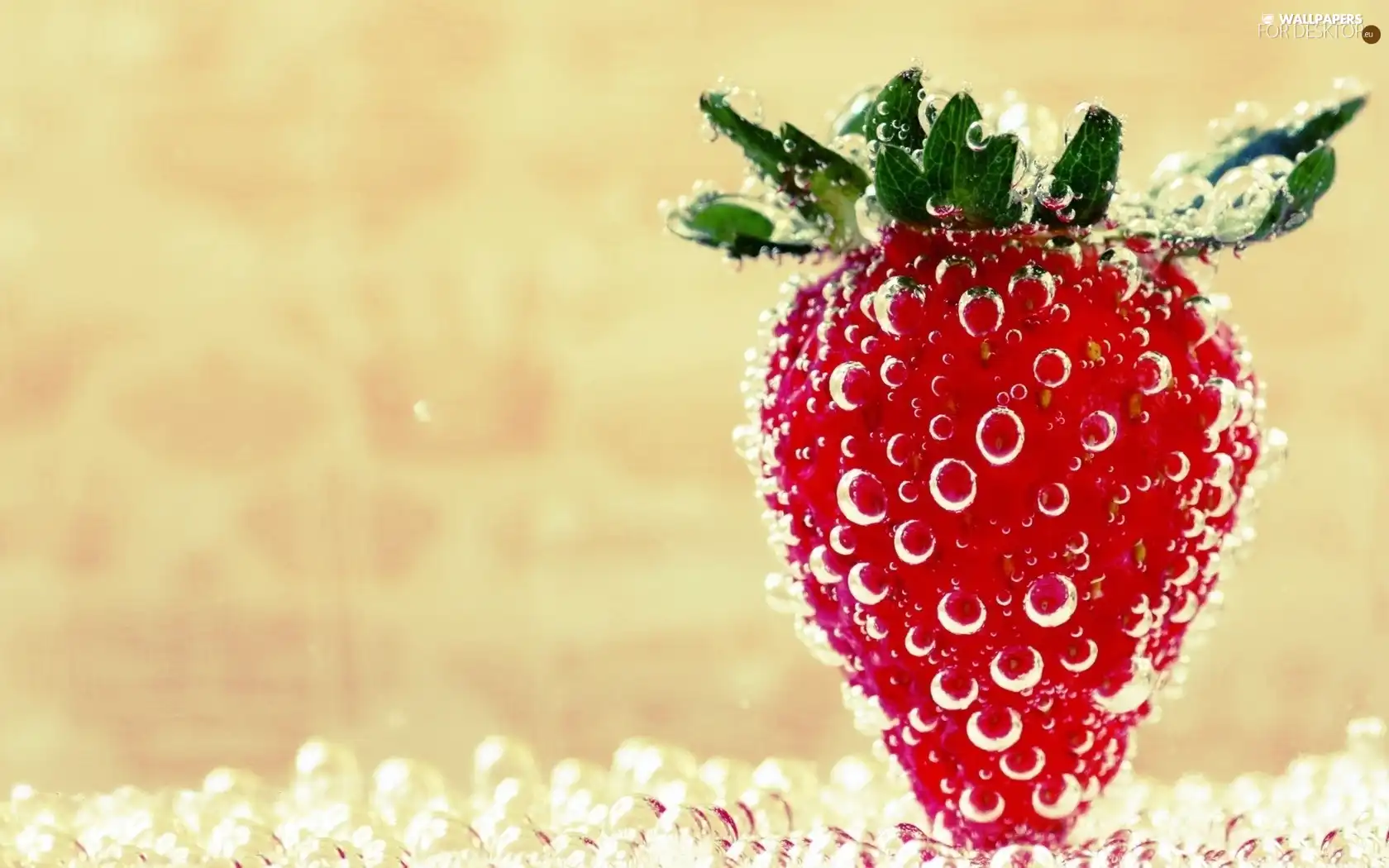 water, Strawberry, drops