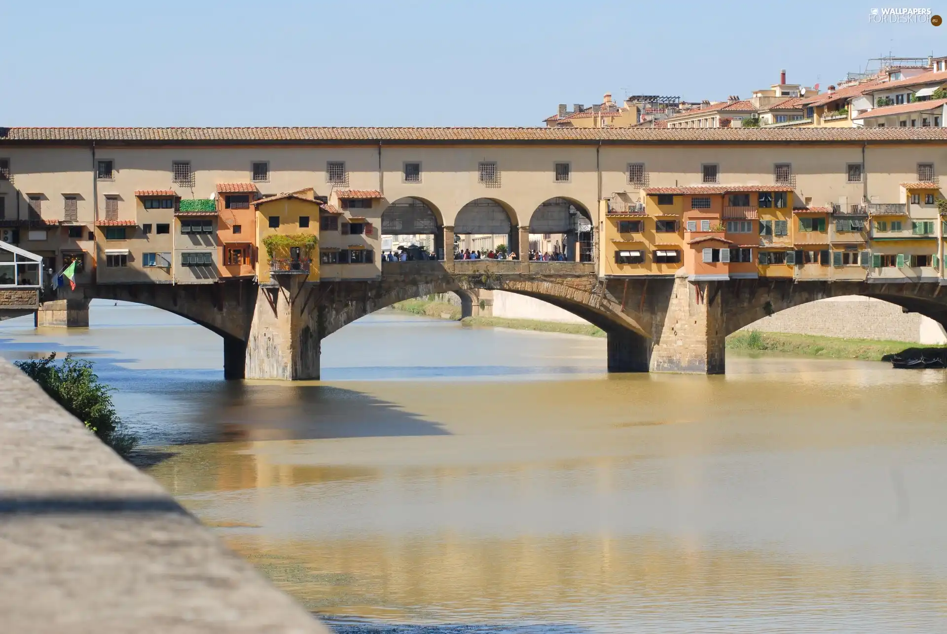 Florence, Ponte Vecchio, water, bridge