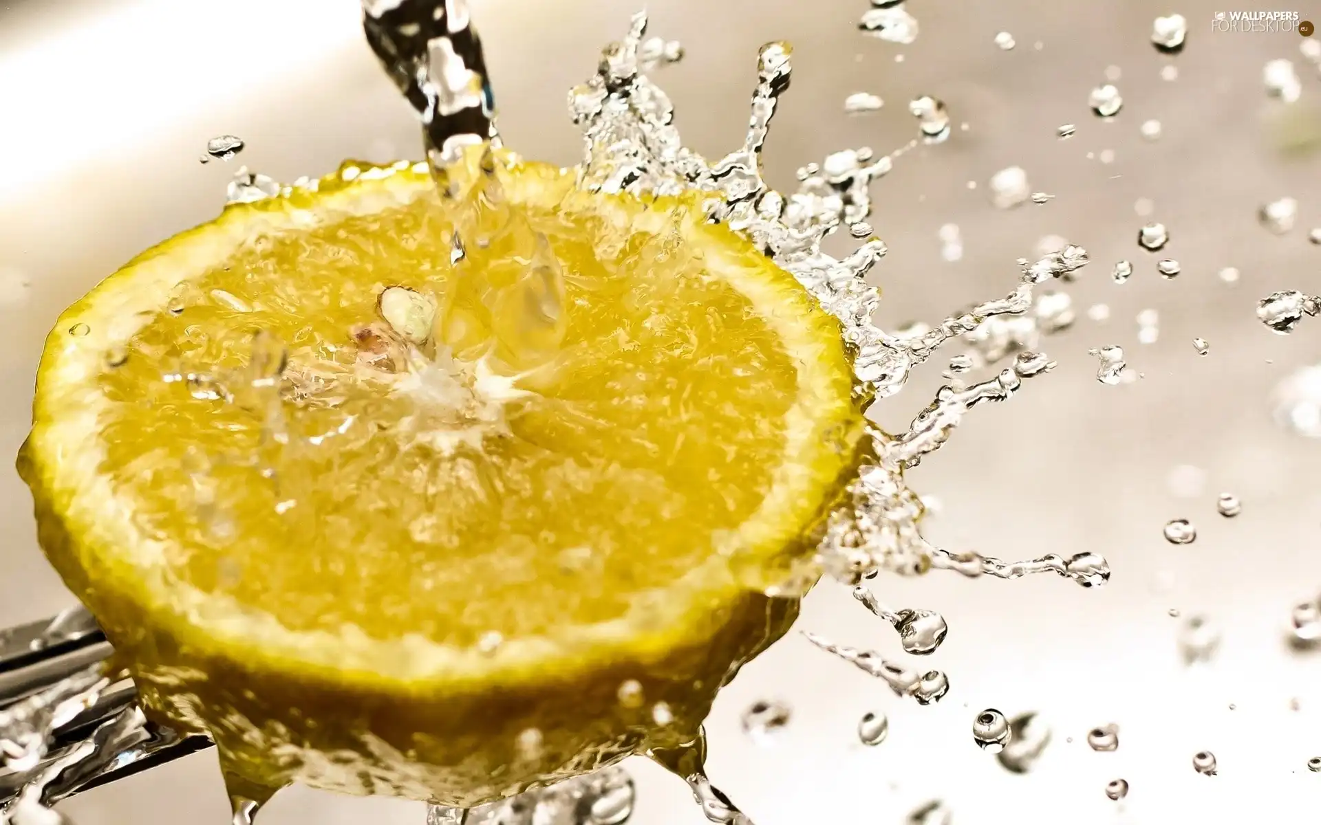 Lemon, water