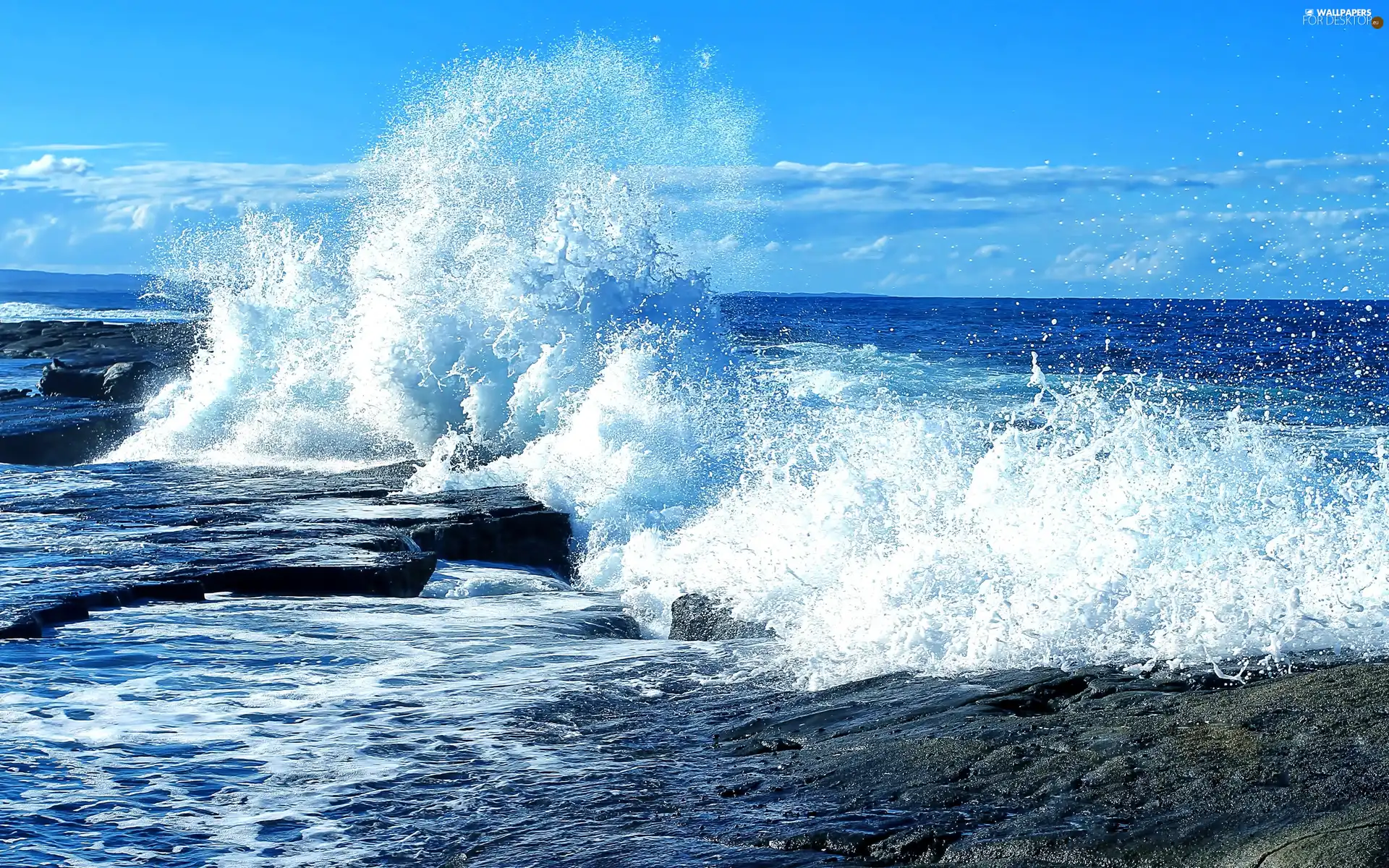 sea, drops, water, Waves