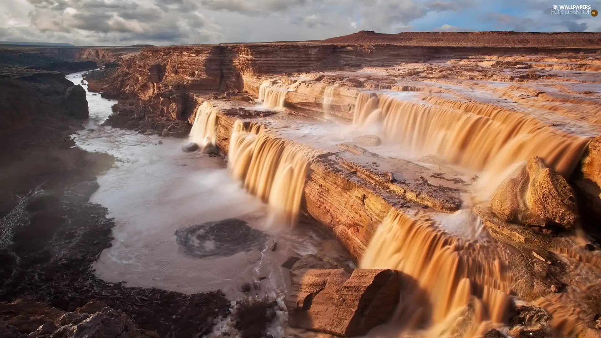 canyon, waterfall