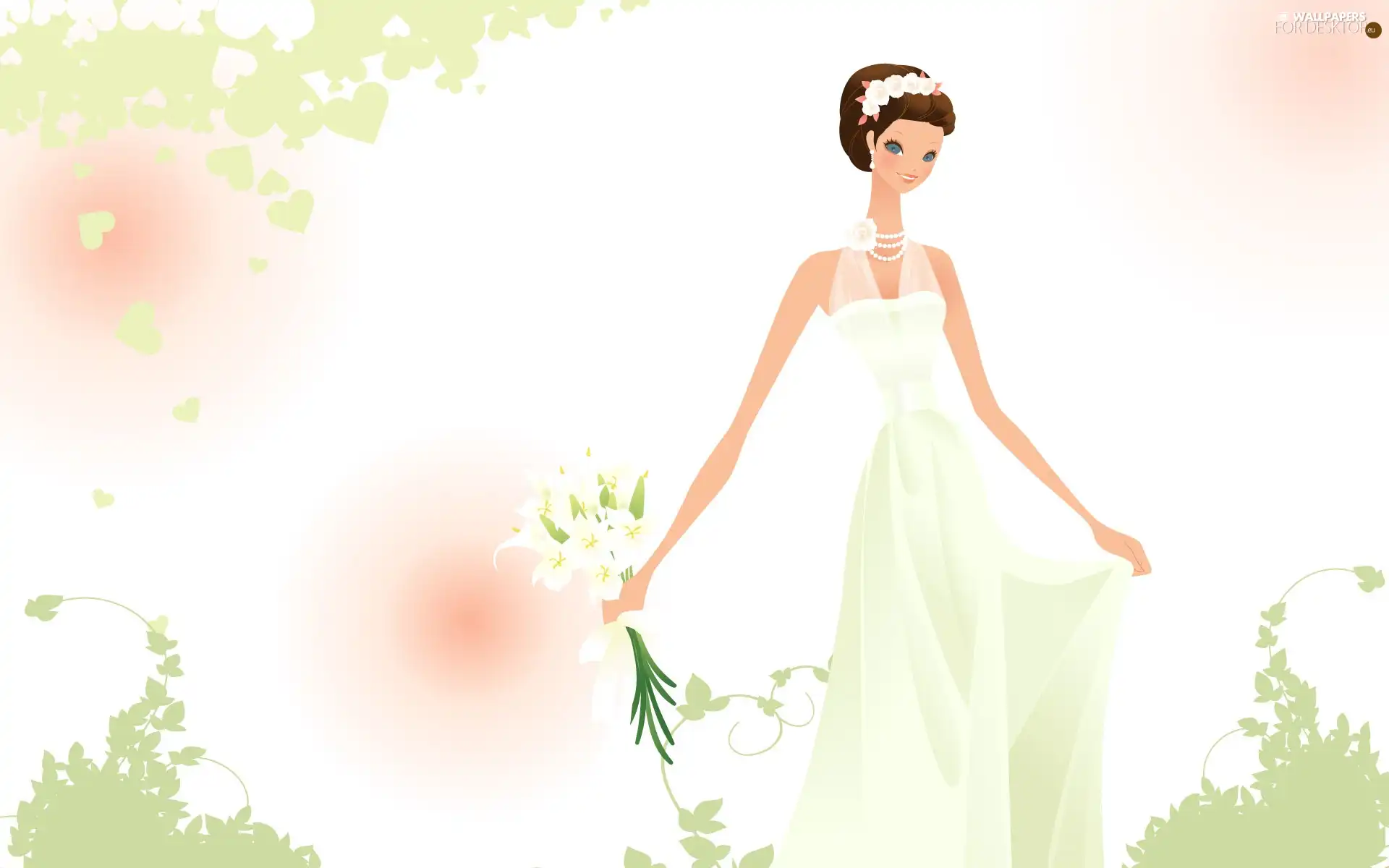 lady, day, wedding, young