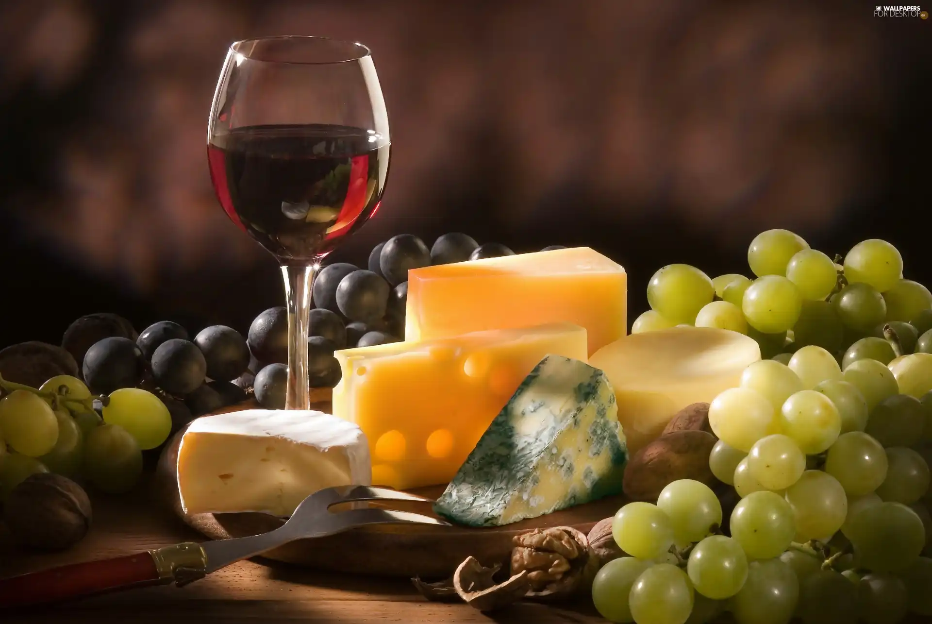 nuts, White, Wines, Black, glass, cheeses, board, Grapes