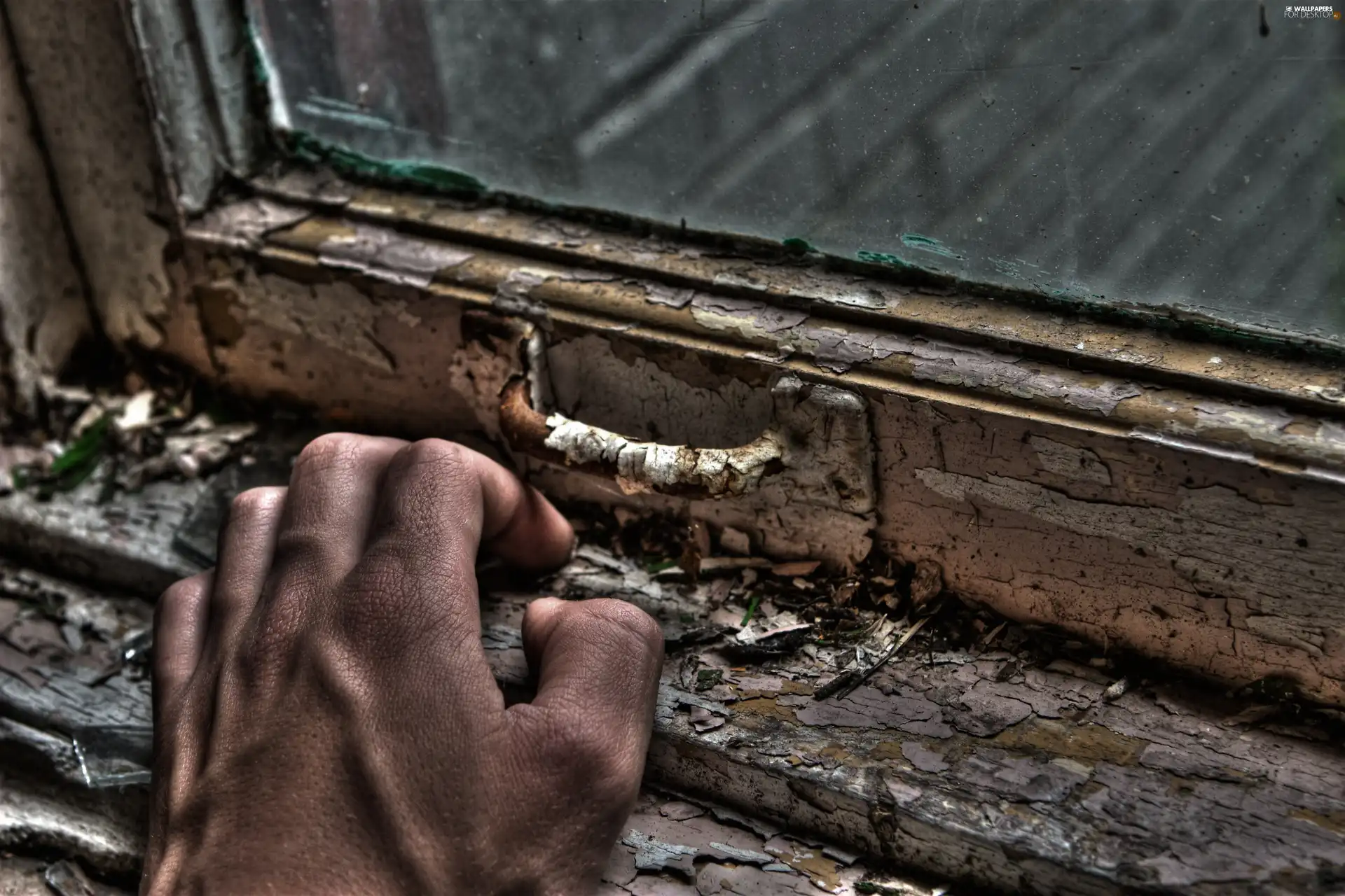 Window, hand, old