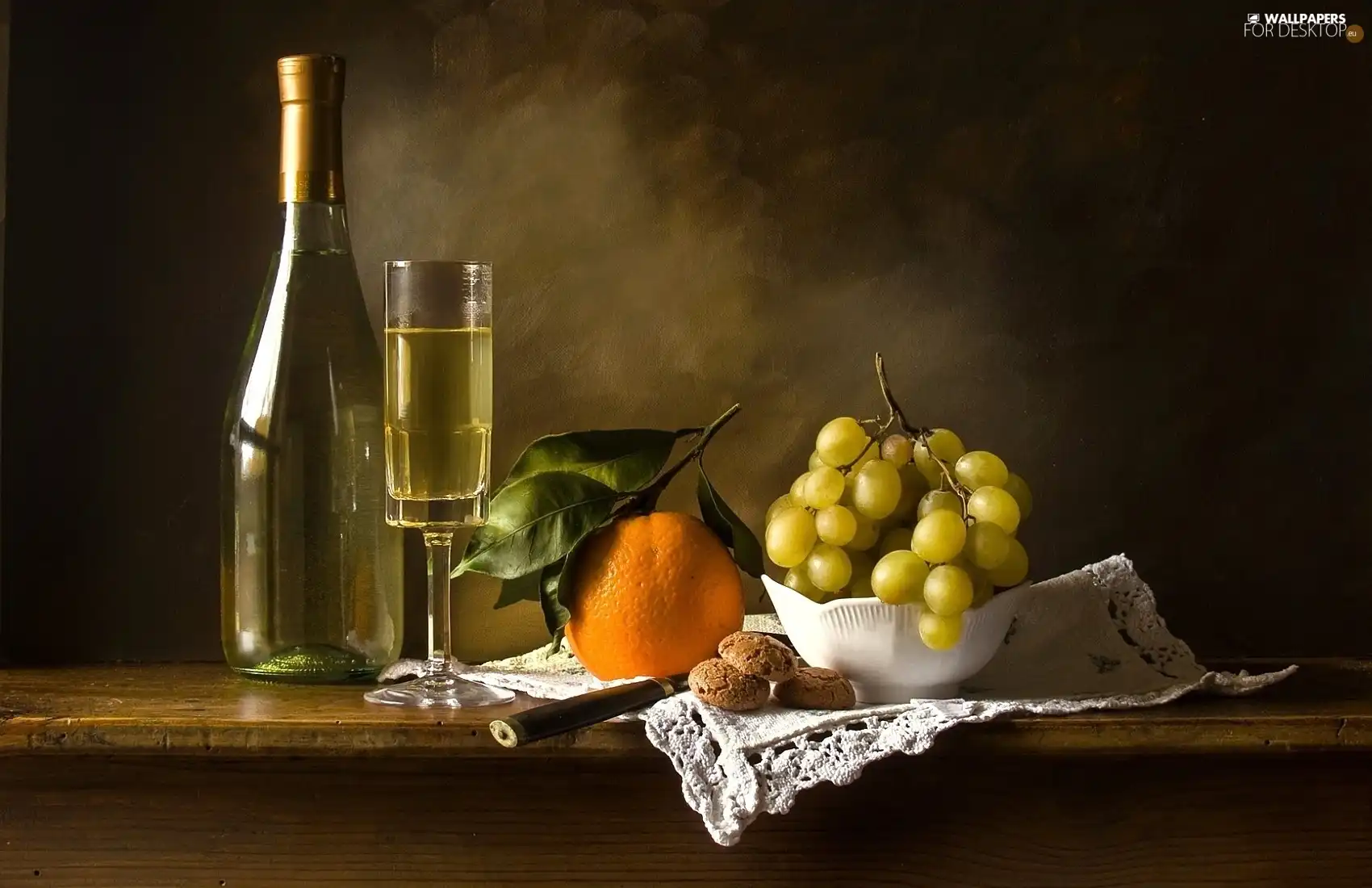 Grapes, Bottle, Wine, orange