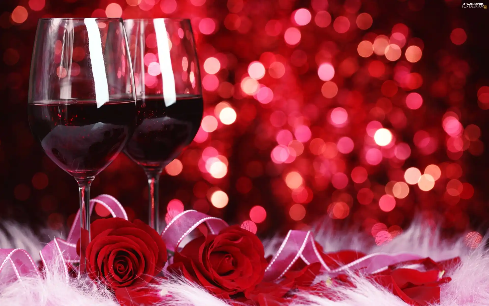 Wine, roses, Valentine